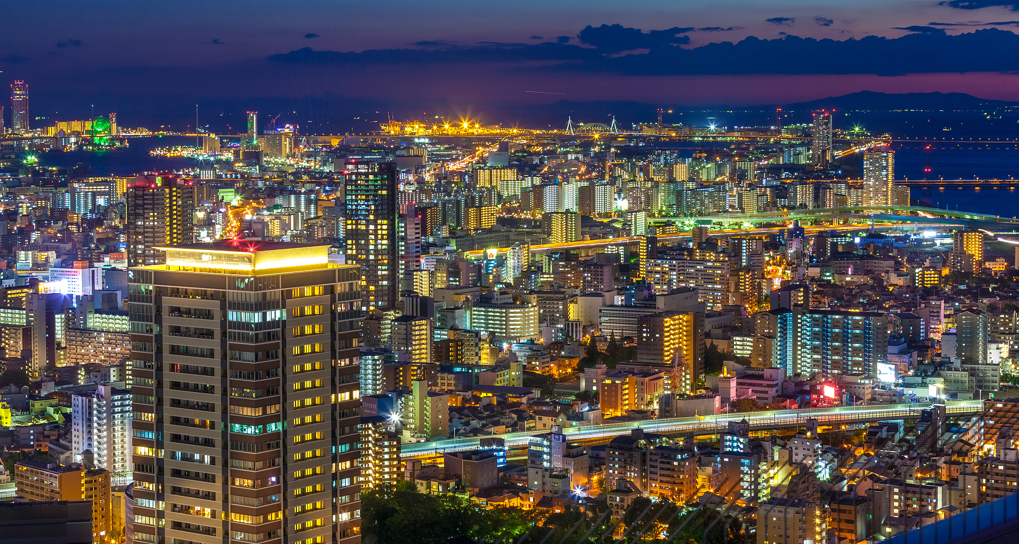 osaka skyline , japan