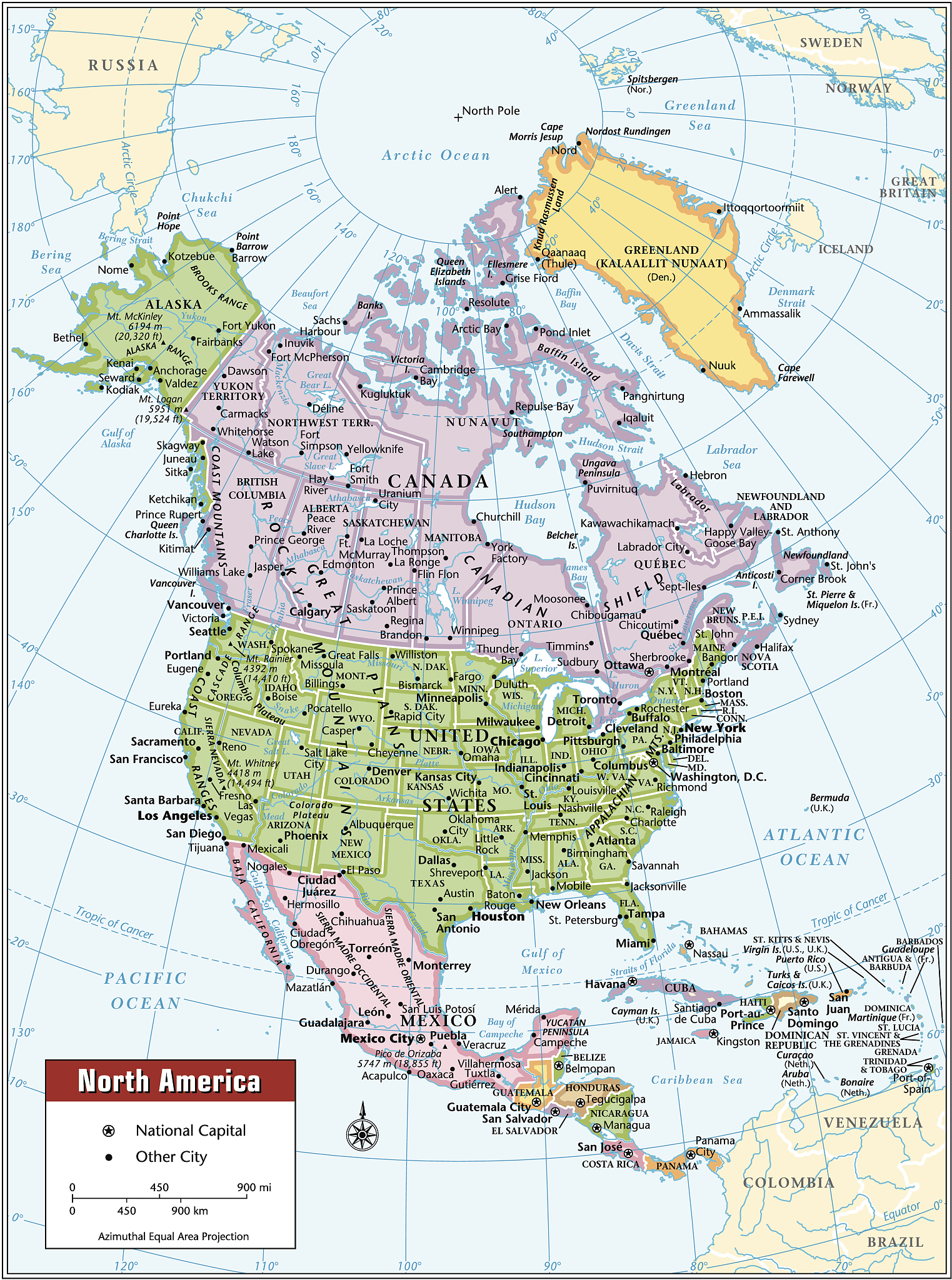 north america continent map