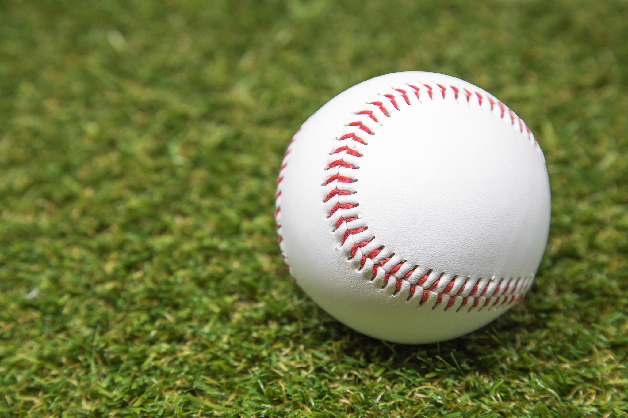 baseball on grasses