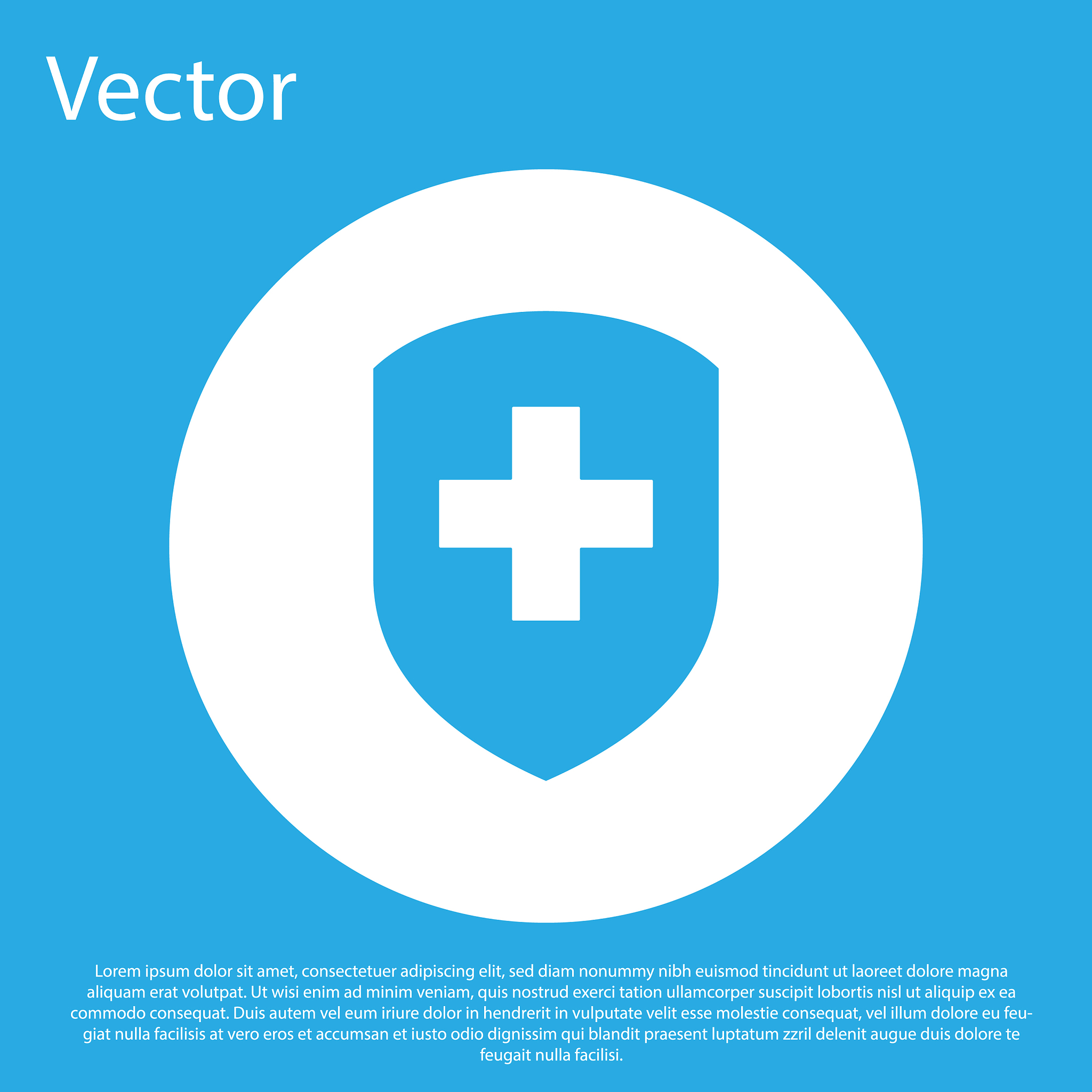 blue medical shield with cross icon isolated on