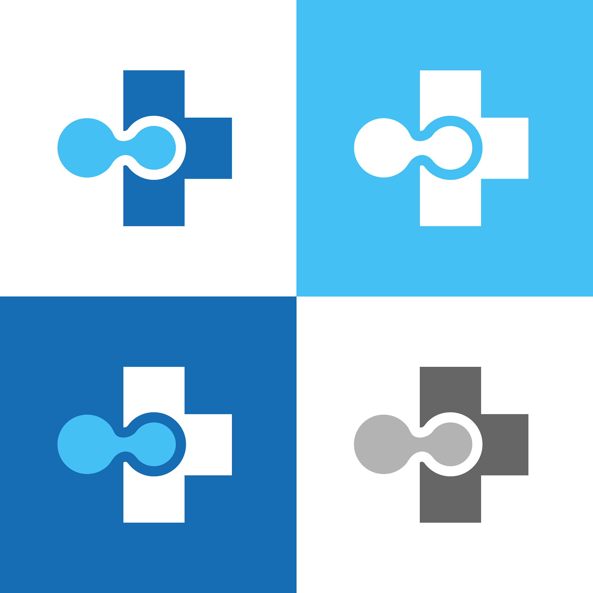 digital health care logo set medical technology