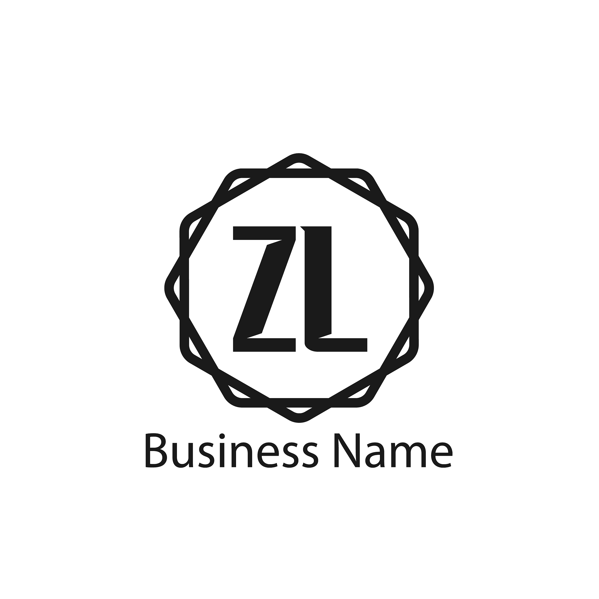 initial letter zl logo template design