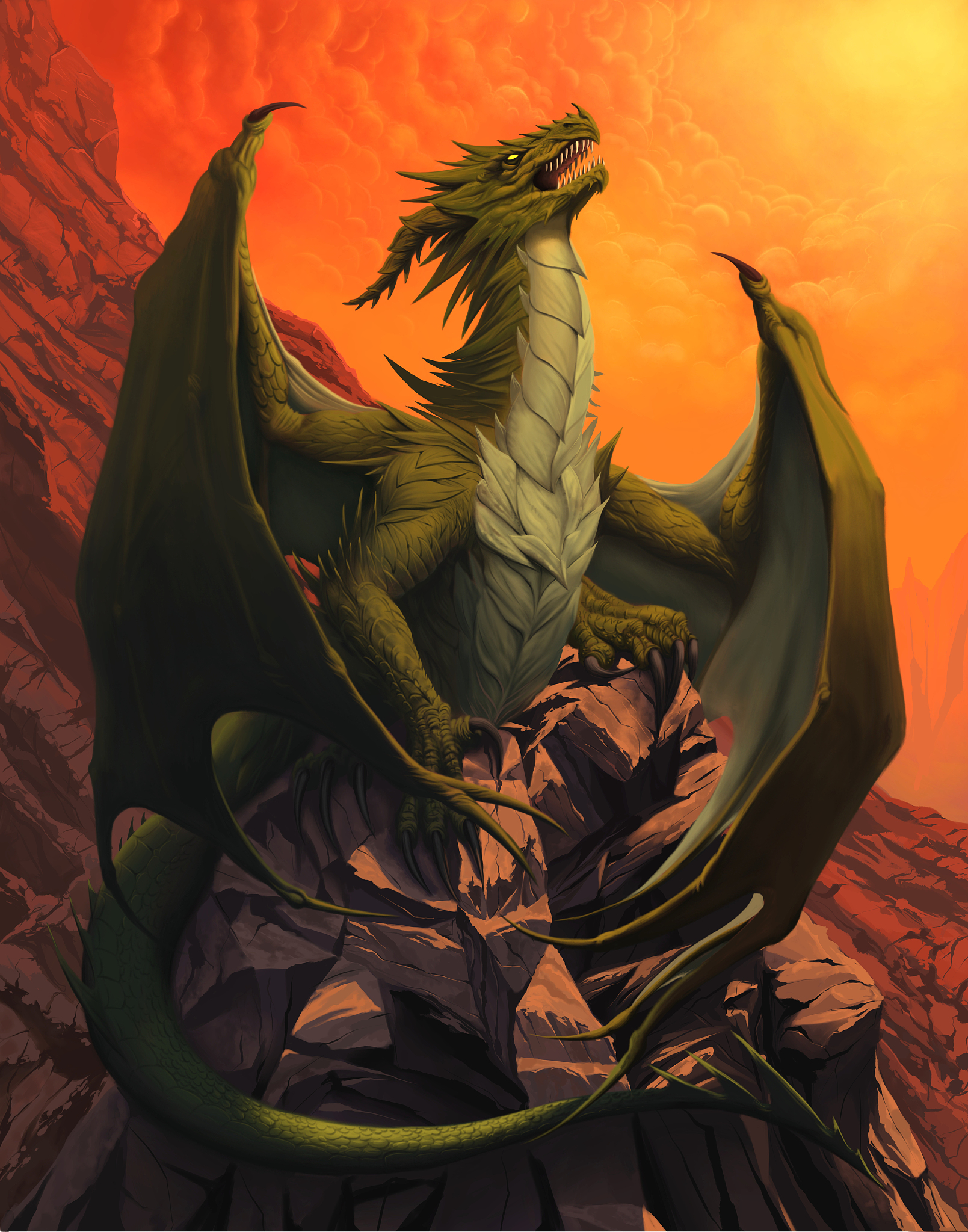dragon on the rock