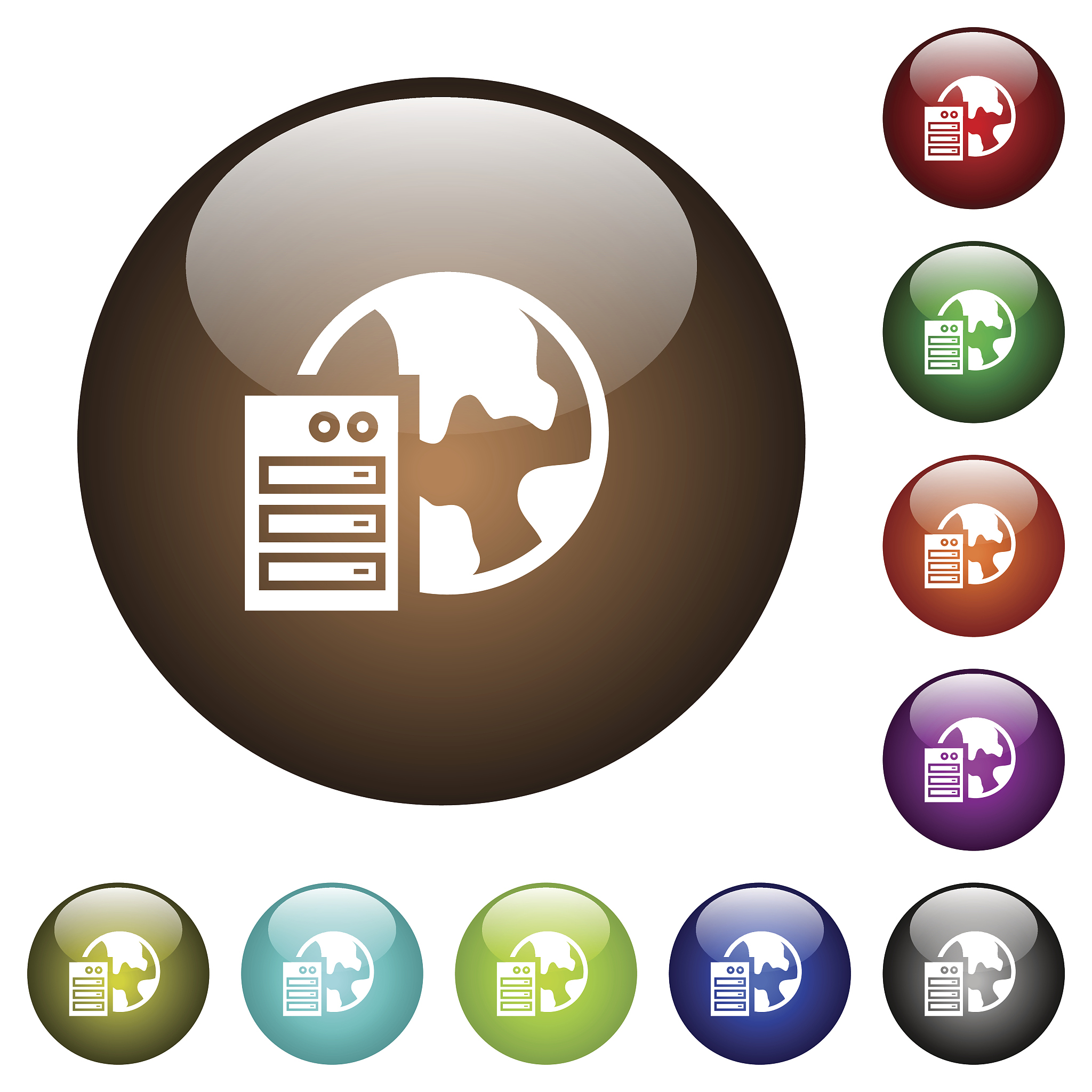 web hosting color glass buttons