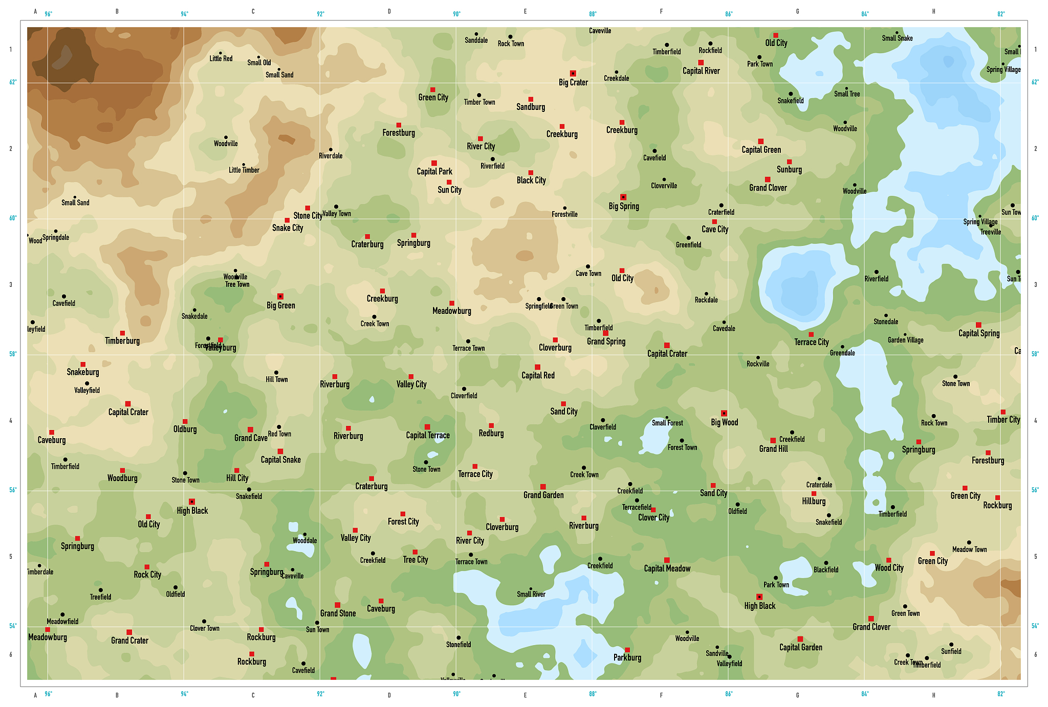 natural color generic topographic map 710