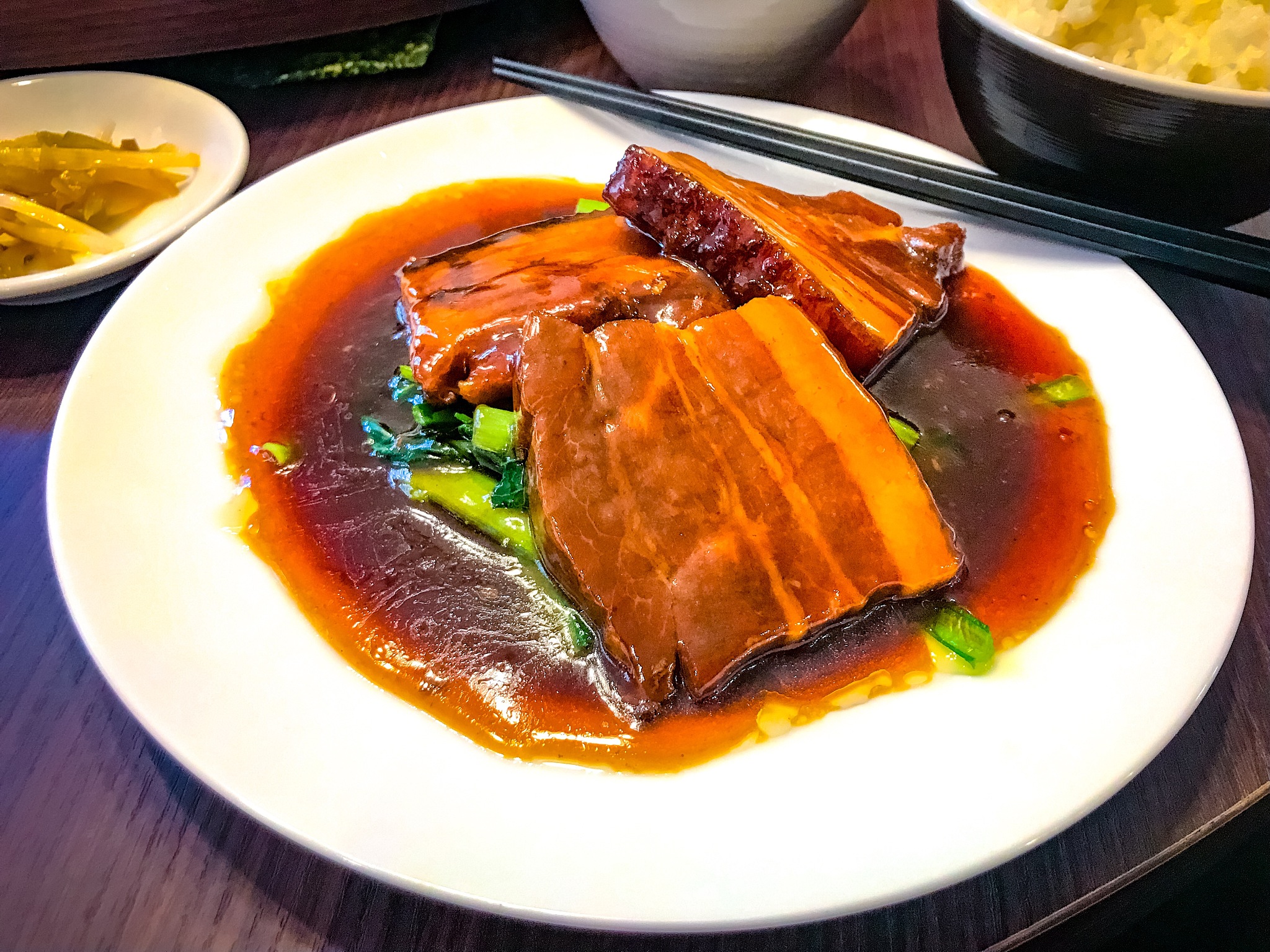 dongpo pork lunch meal served at a chinese restaurant in yokoham