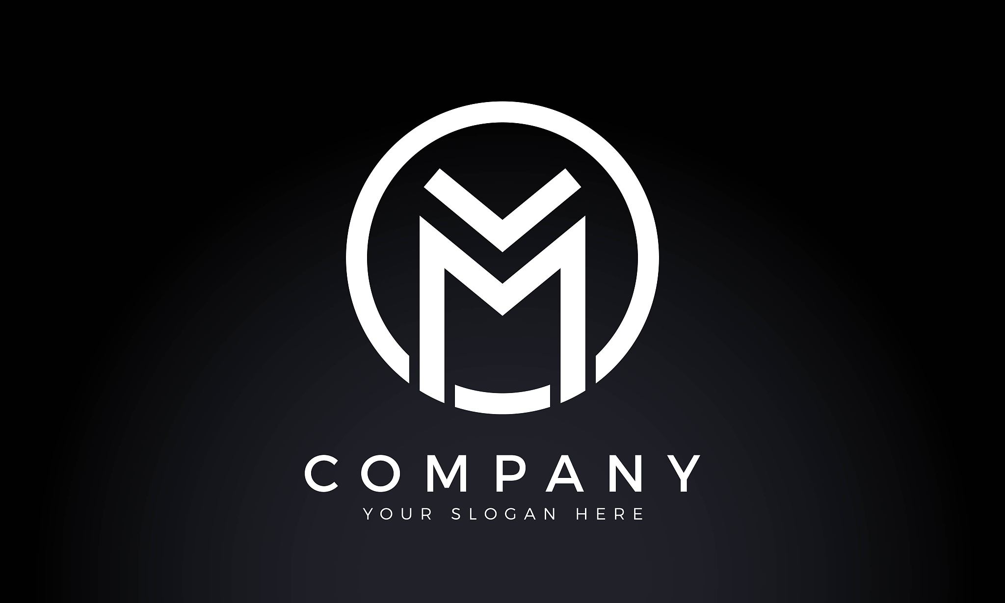 initial letter m logo with creative modern business typography v