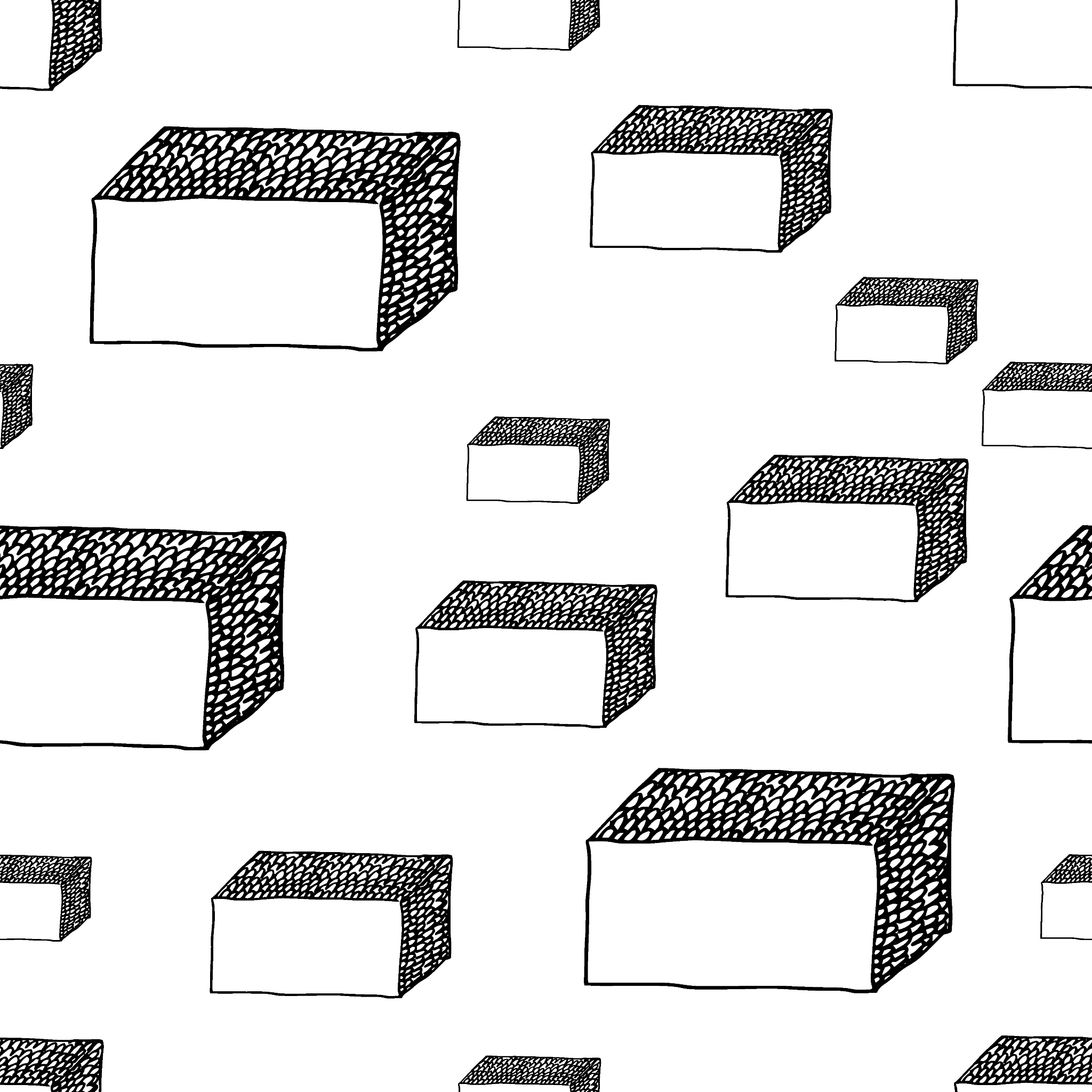 hand drawn sketch seamless pattern - isolated simple doodle shap