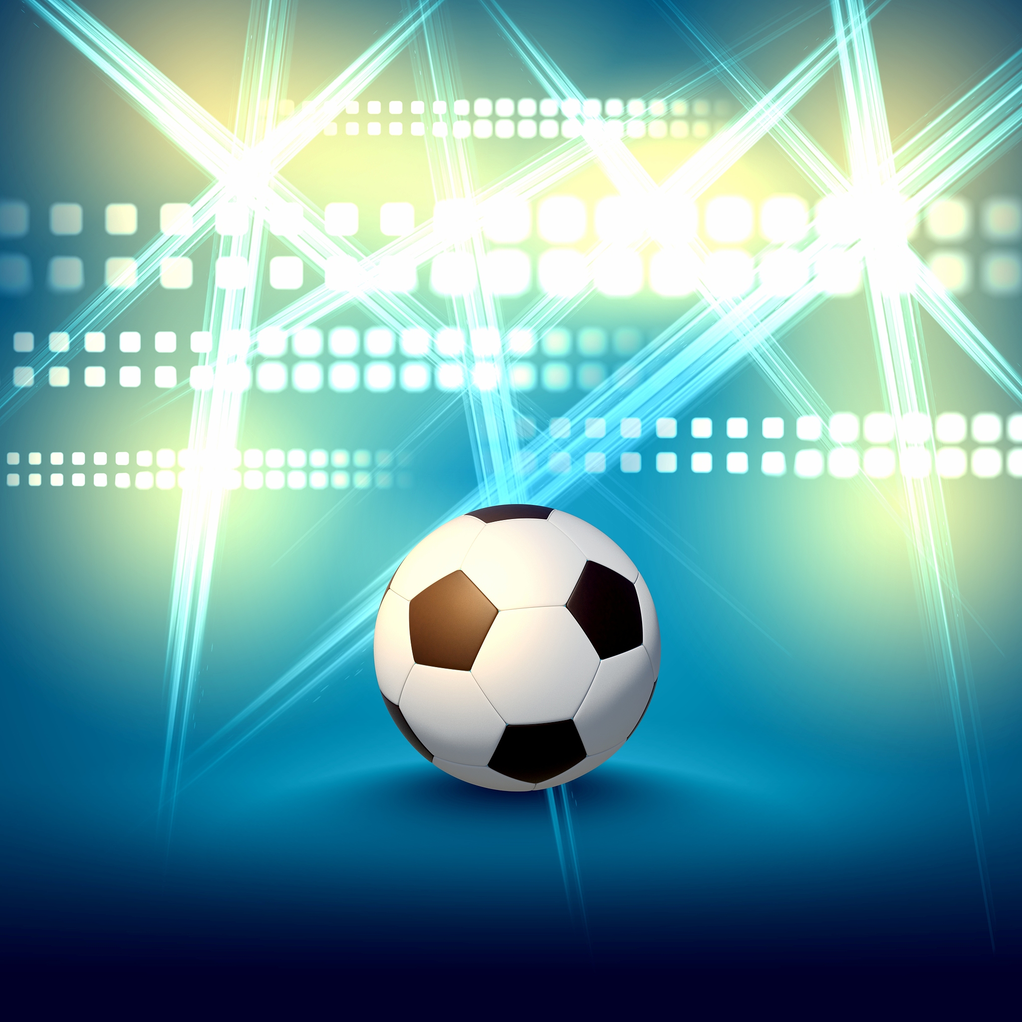 black and white football or soccer ball, colour illustration