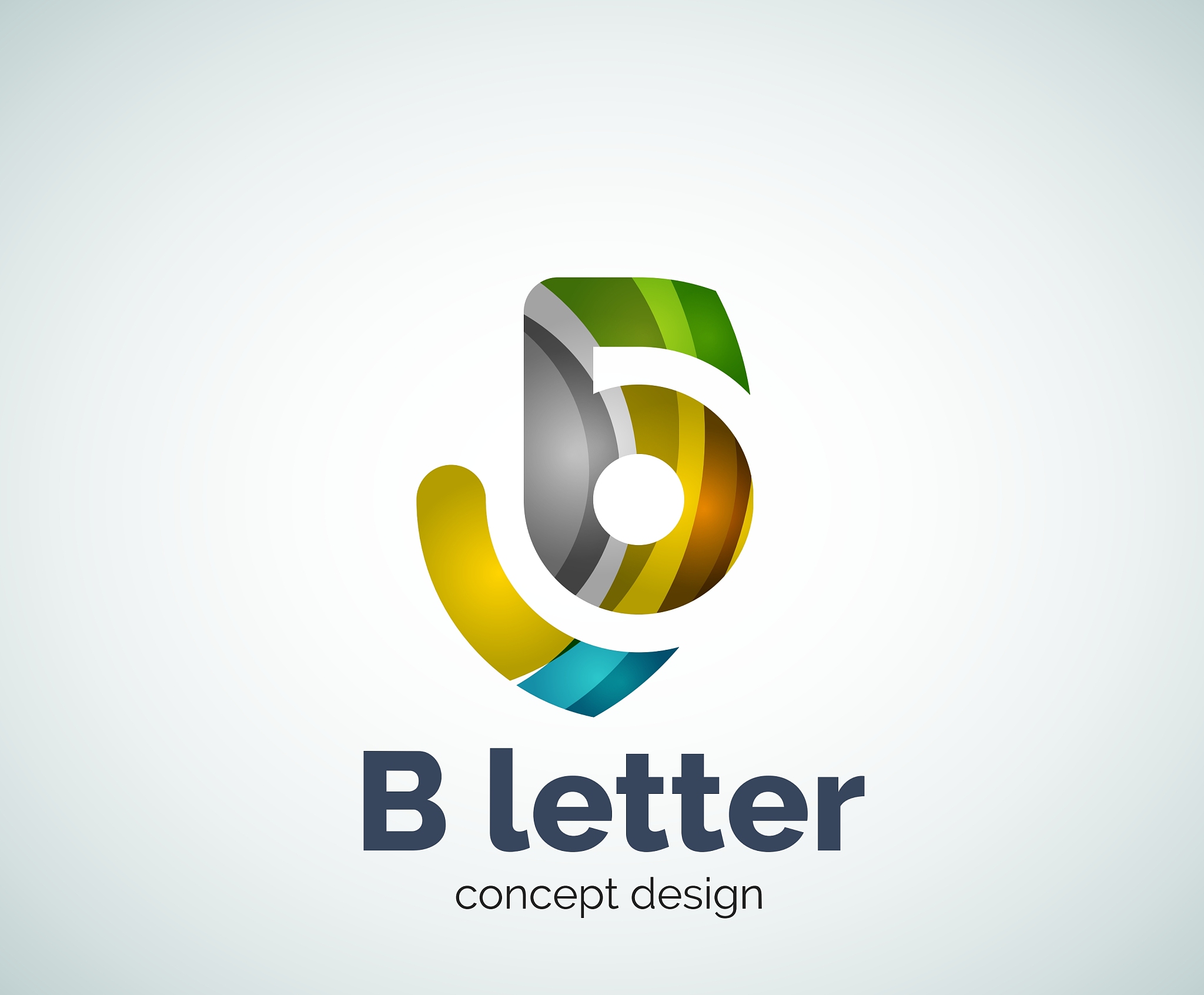 b letter concept logo template