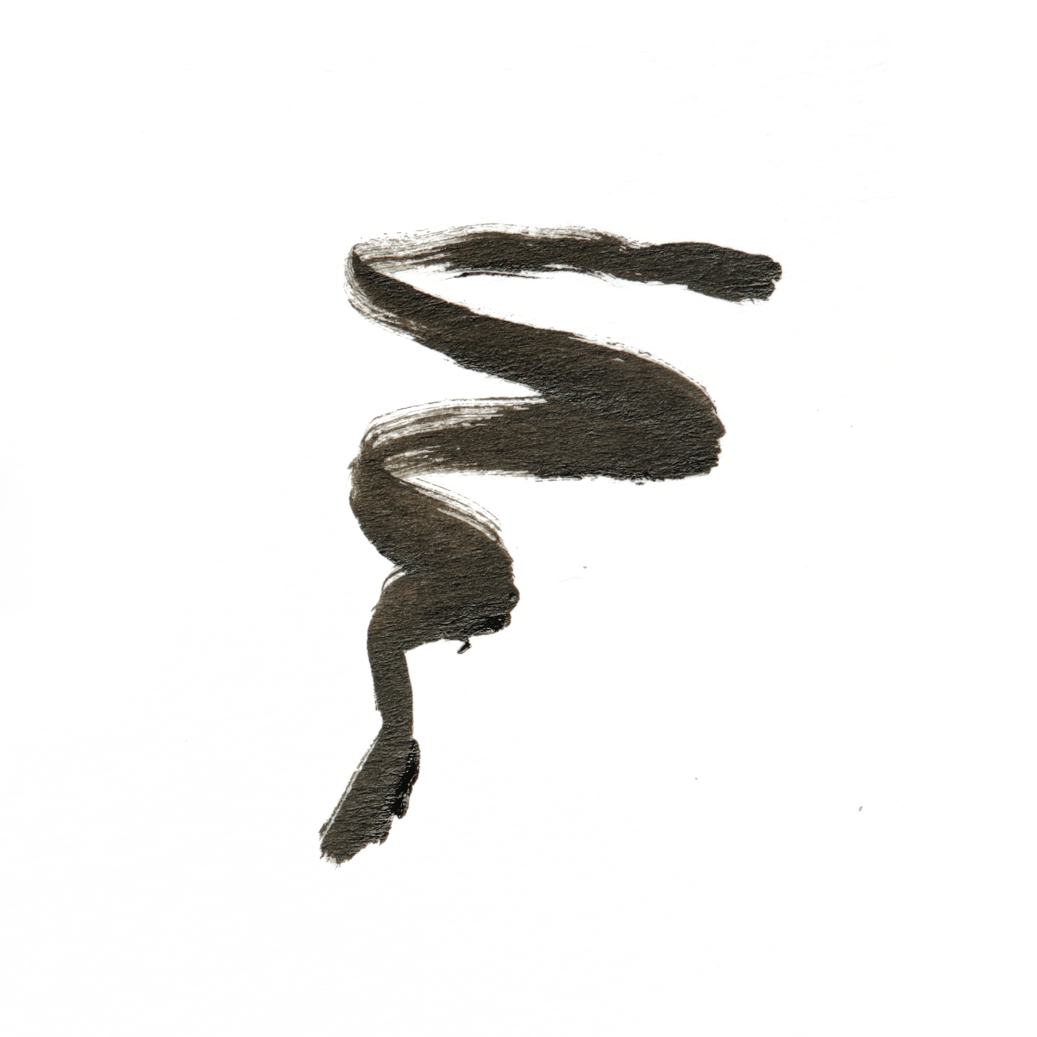 black eyeliner stroke isolated on white