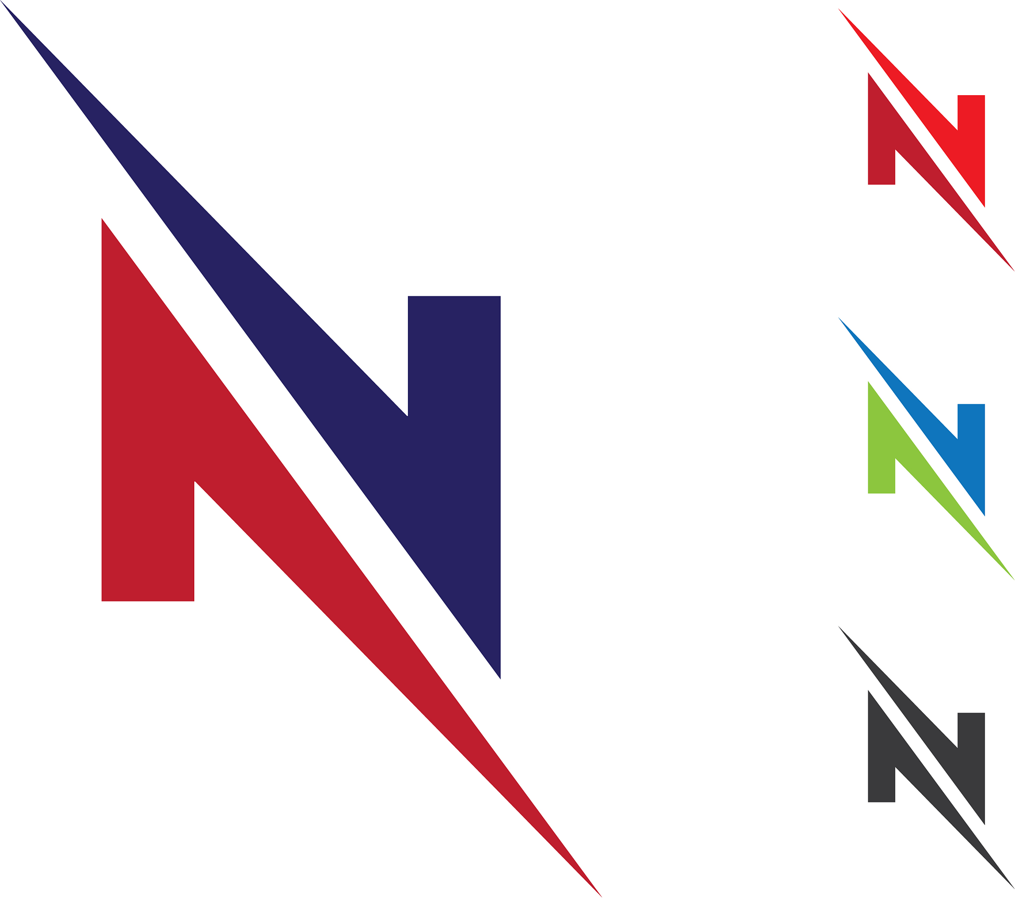 n letter logo business template
