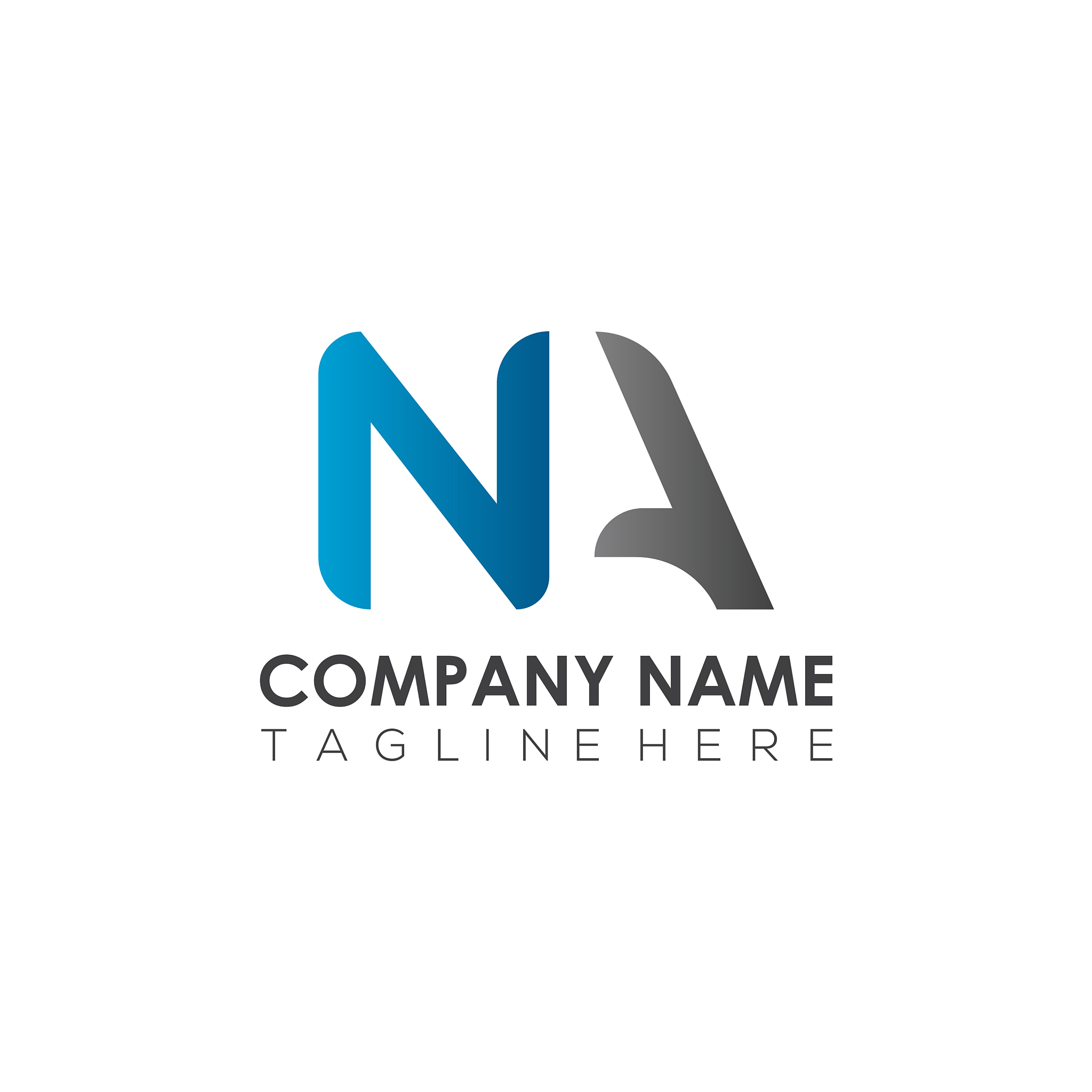 initial letter na logo design template creative