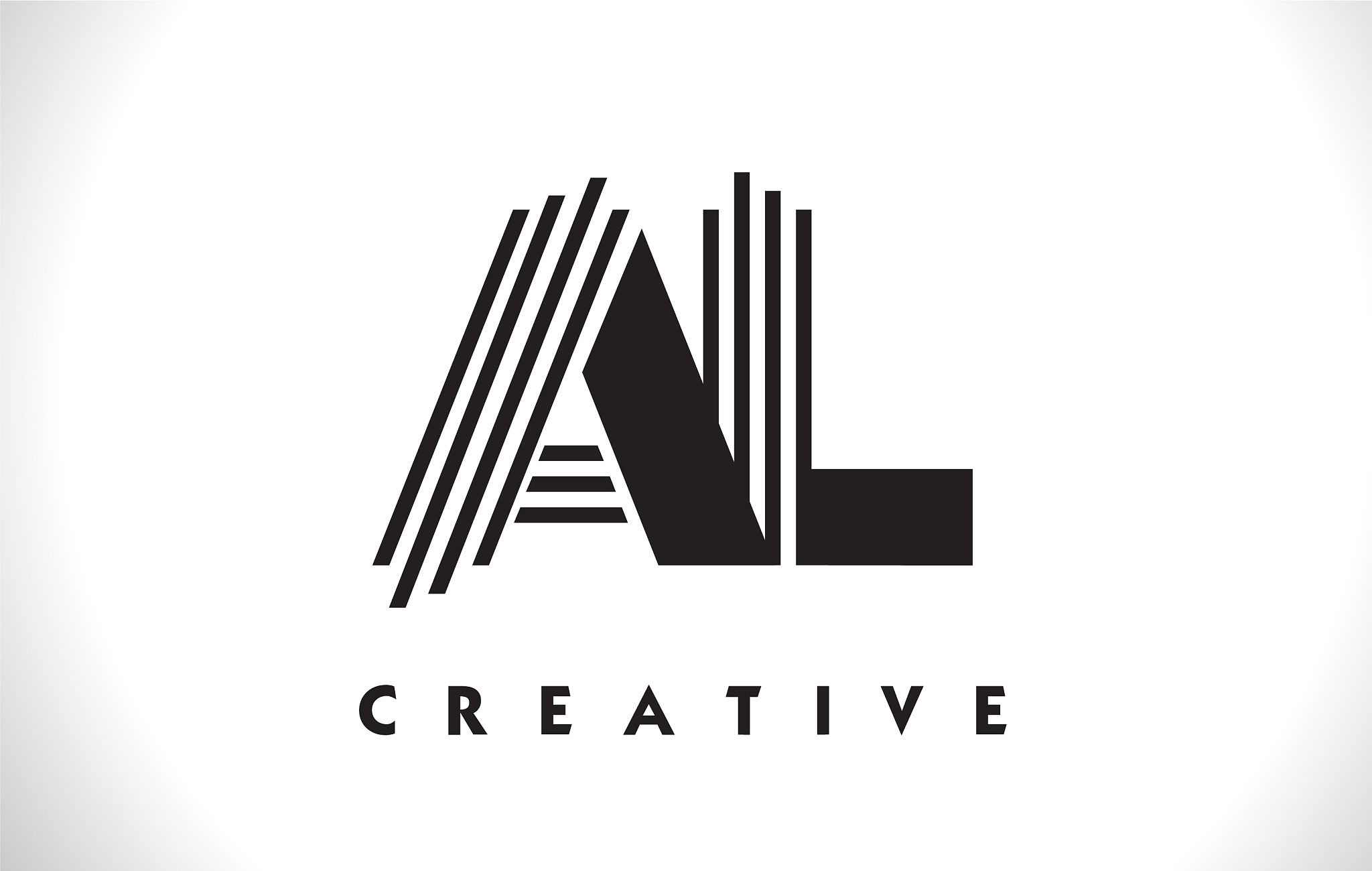 al logo letter with black lines design line letter