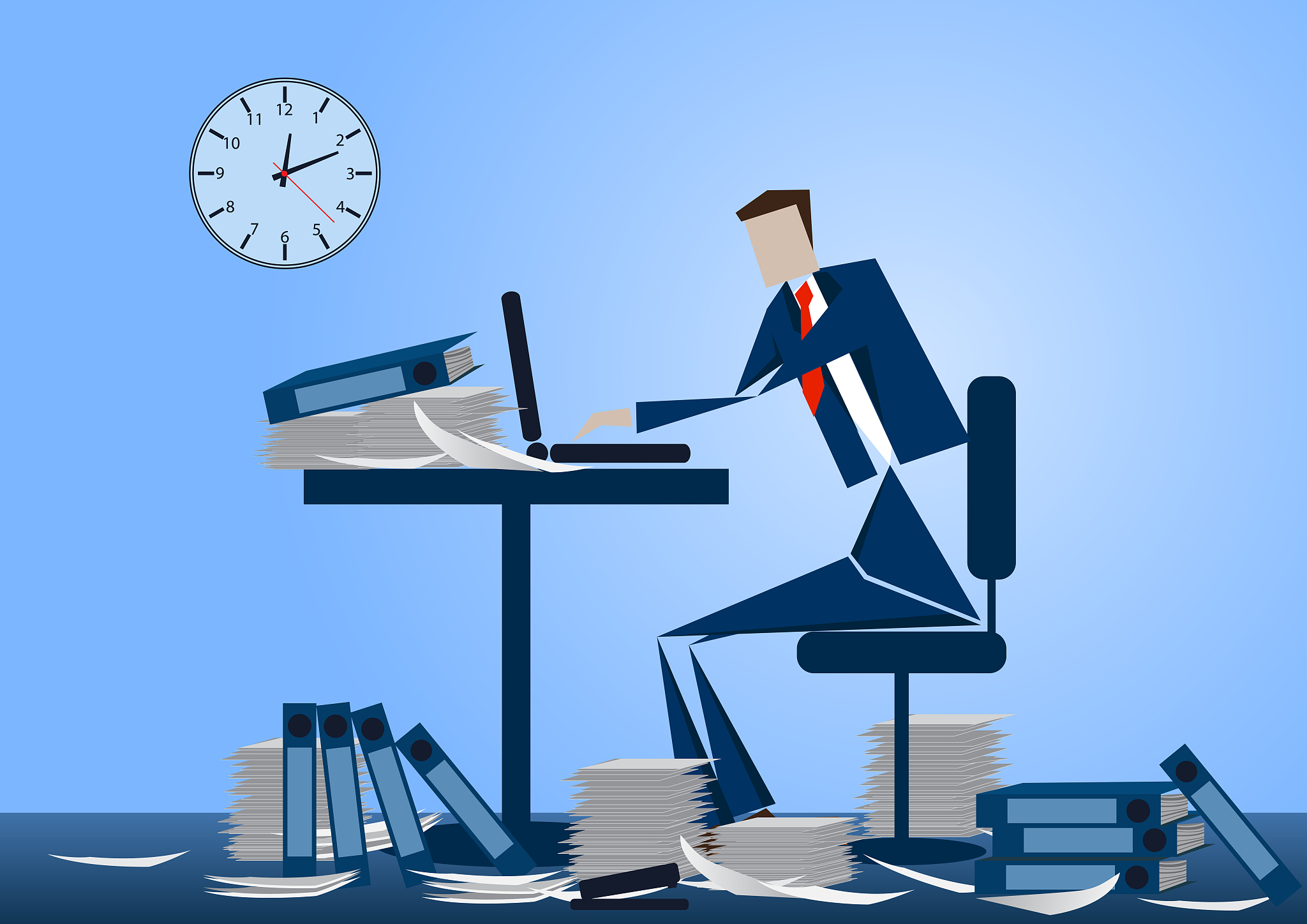business concept. businessman while working