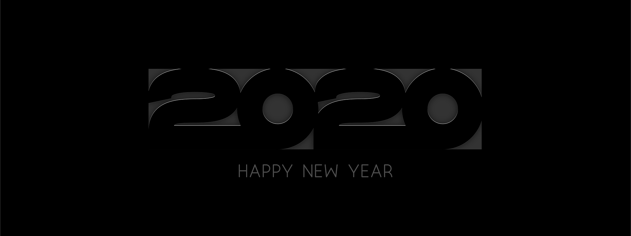 happy new year 2020 card text design. vector illustration