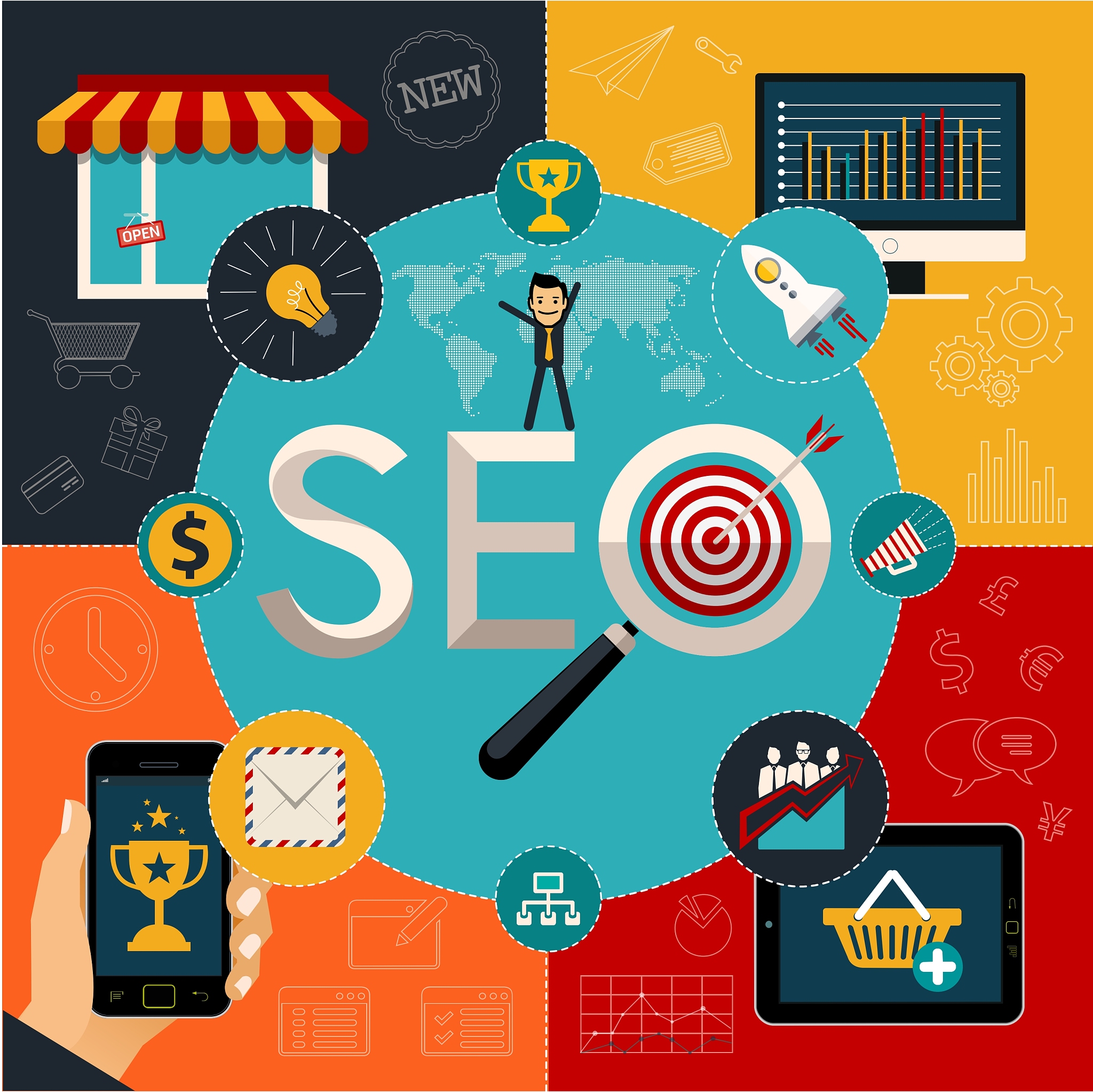 seo flat design concept