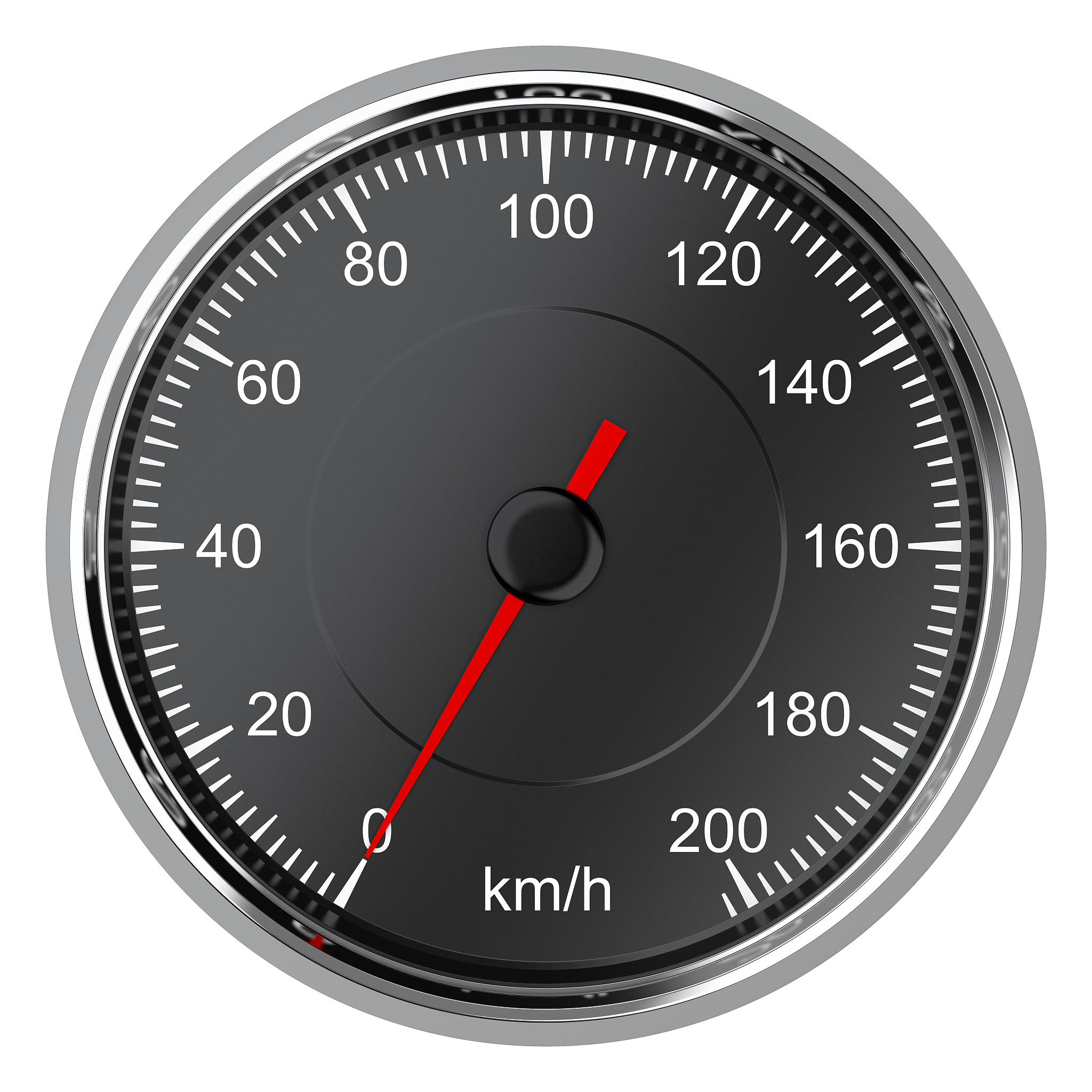 car speedometer with arrow at zero.