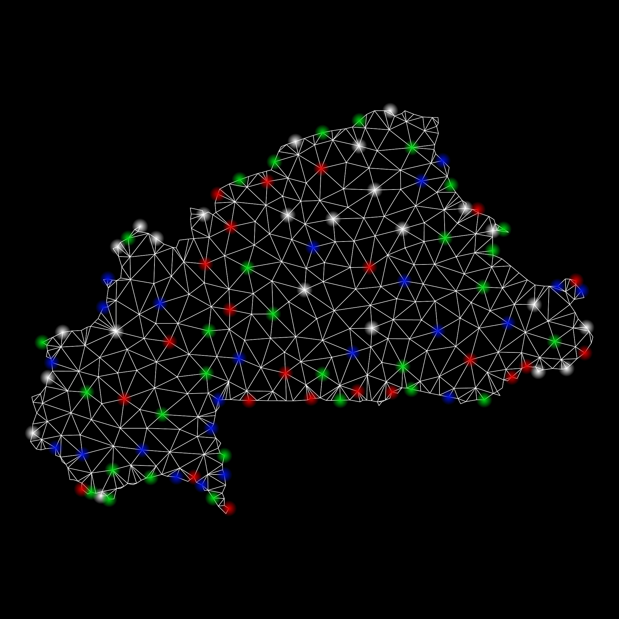 bright mesh carcass burkina faso map with flash