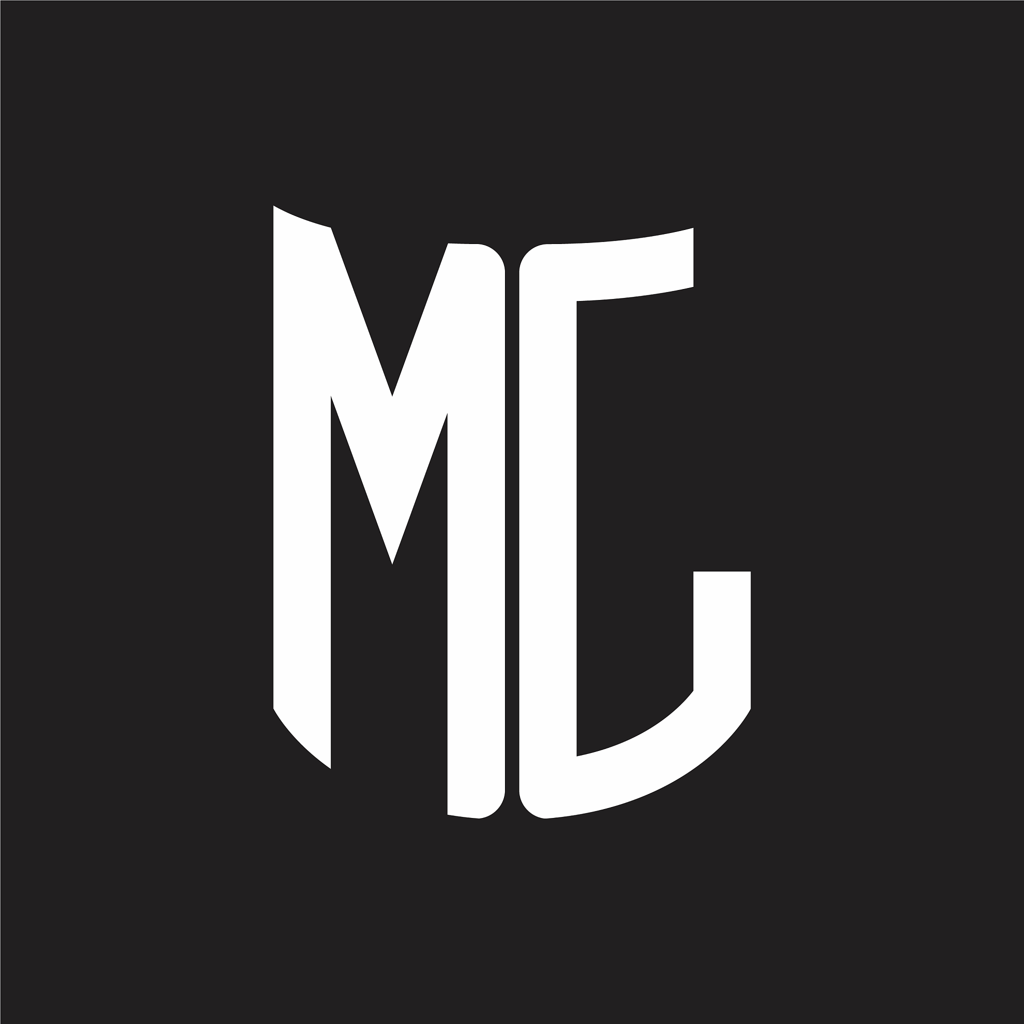 ml logo monogram with ribbon style design