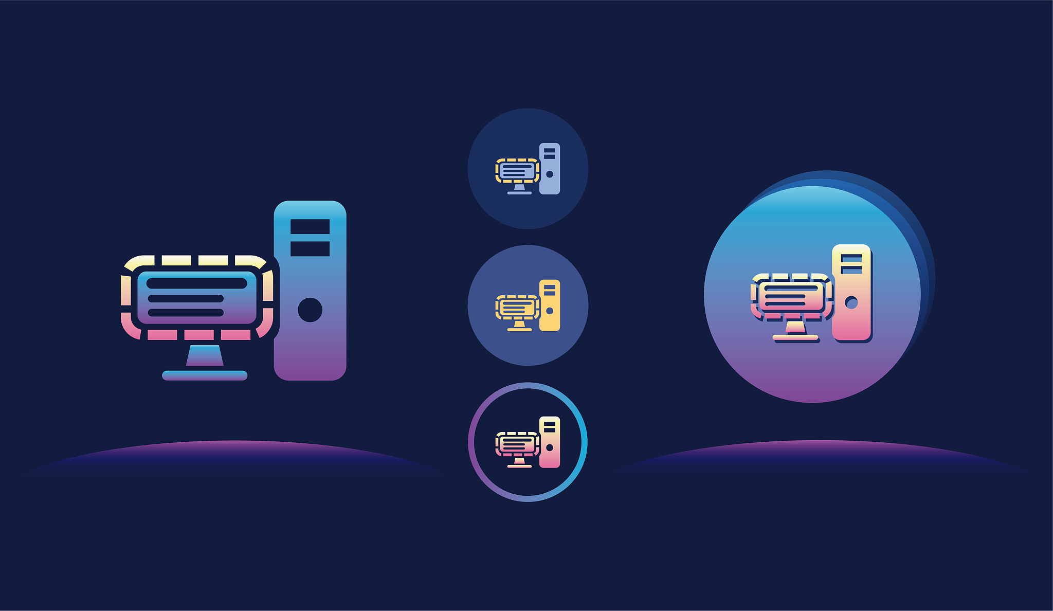 desktop pc icon illustration