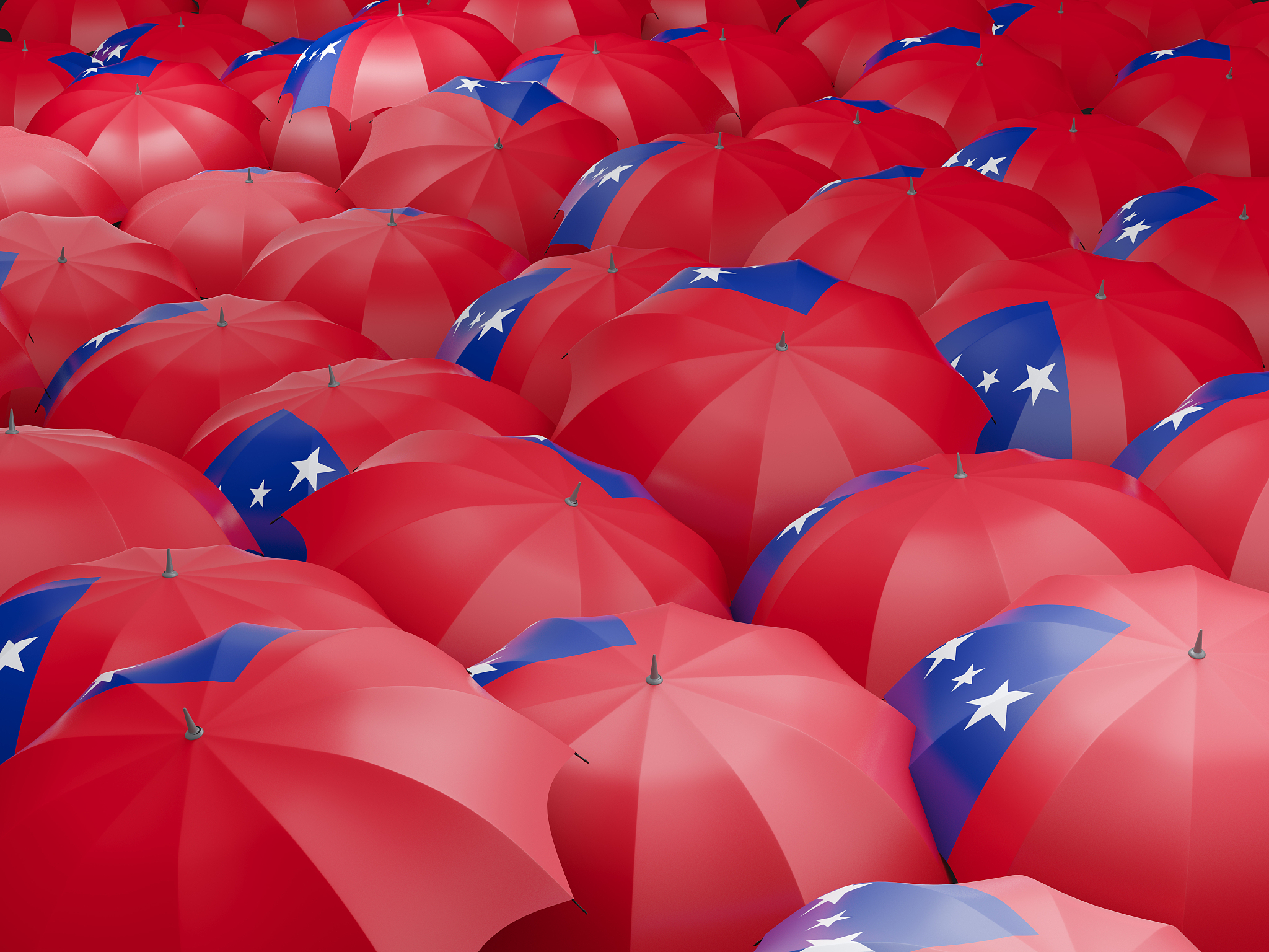 umbrellas with flag of samoa