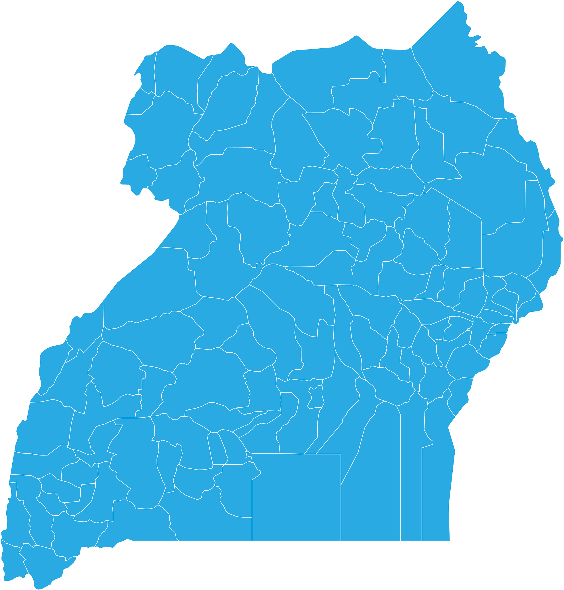 map of uganda high detailed map - uganda