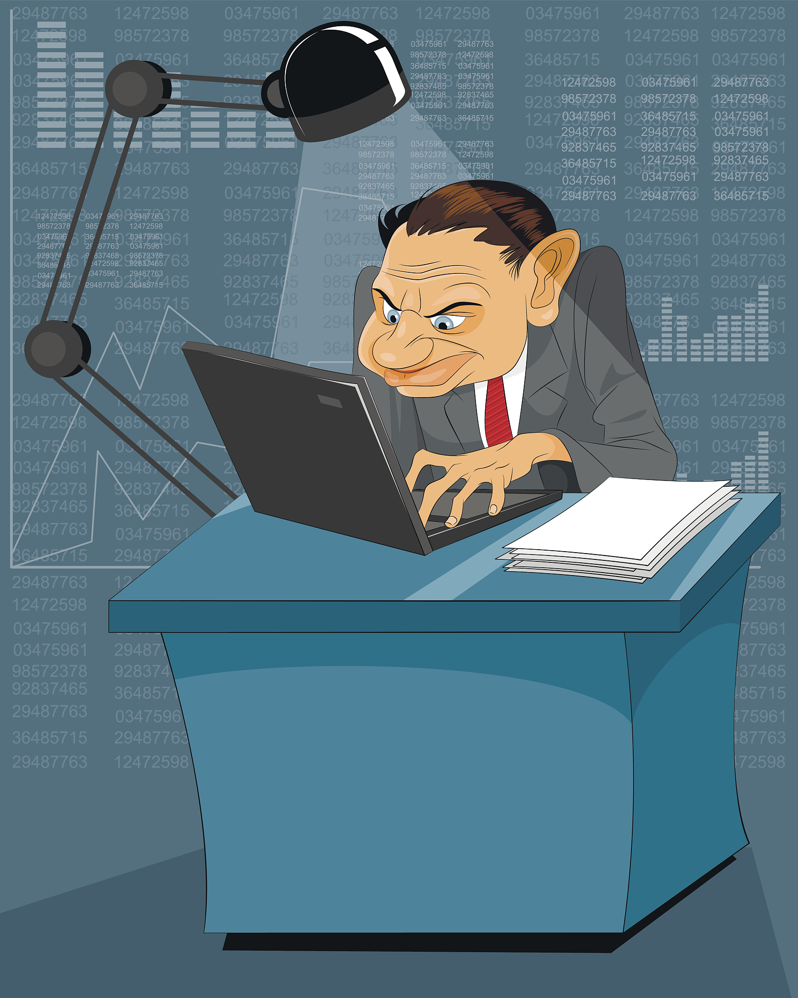 businessman working at computer
