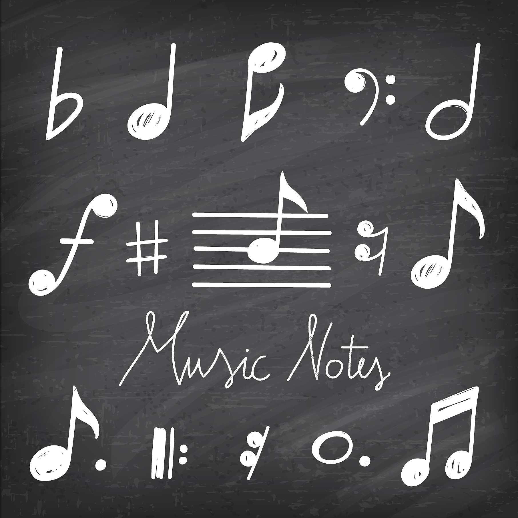 hand drawn music notes