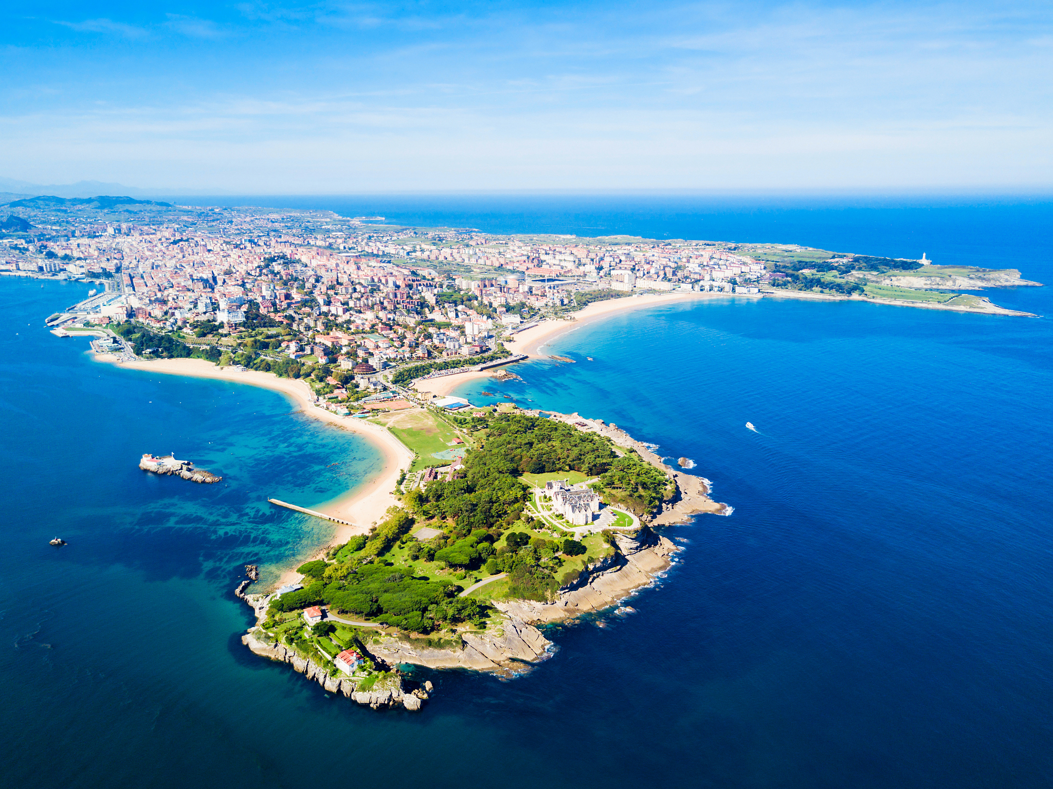 santander city aerial view, spain