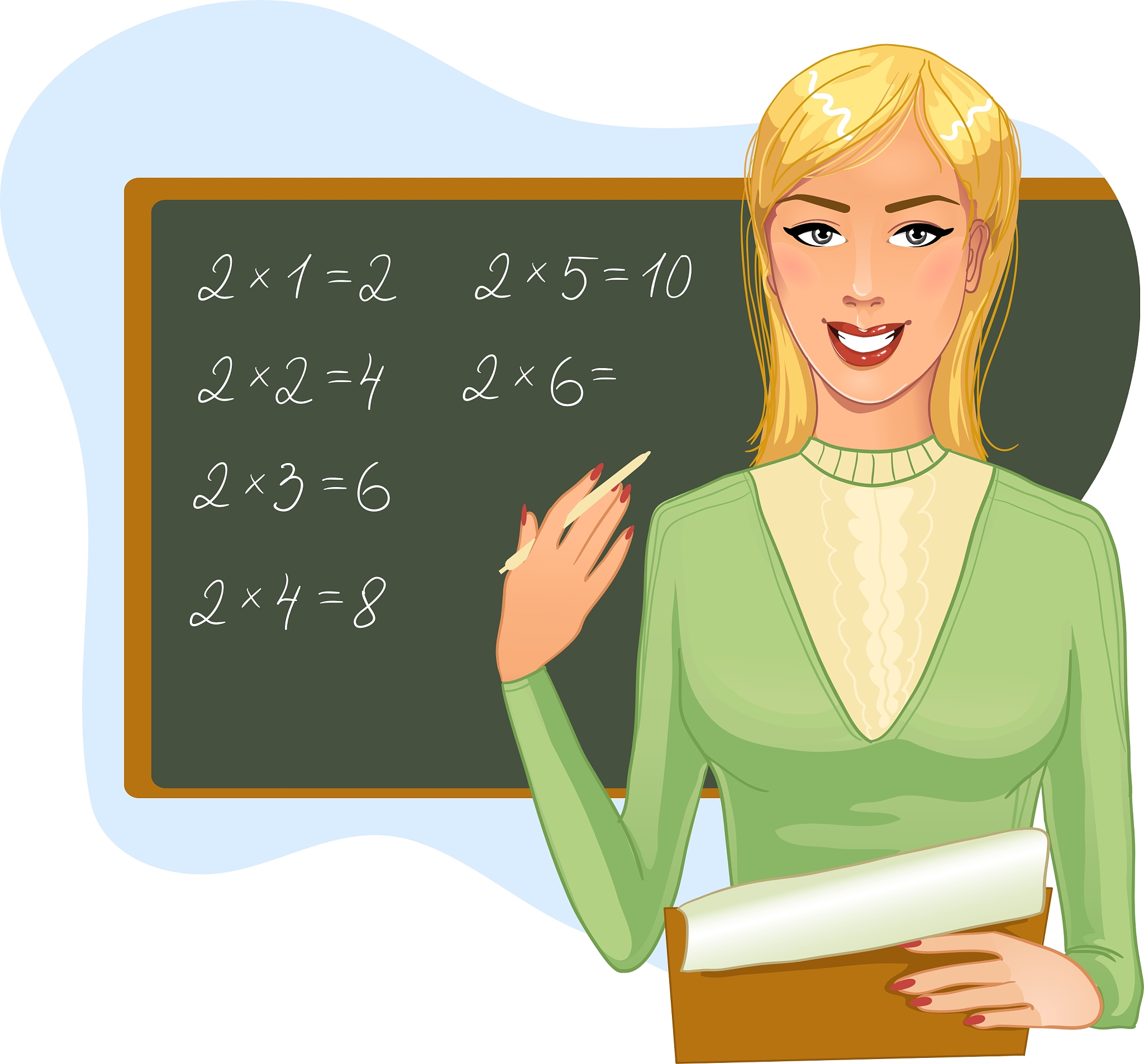 teacher at blackboard
