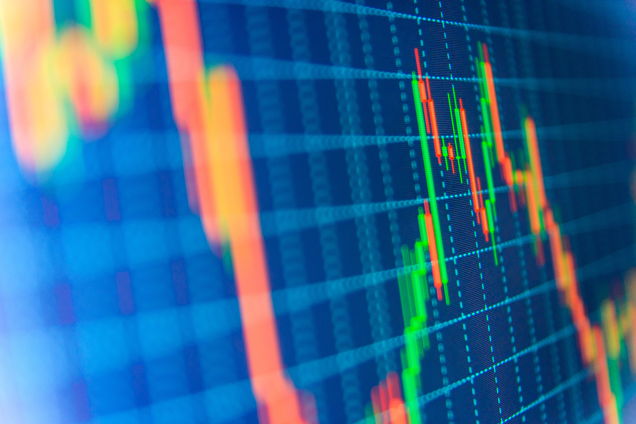 stock market graph and bar chart price display