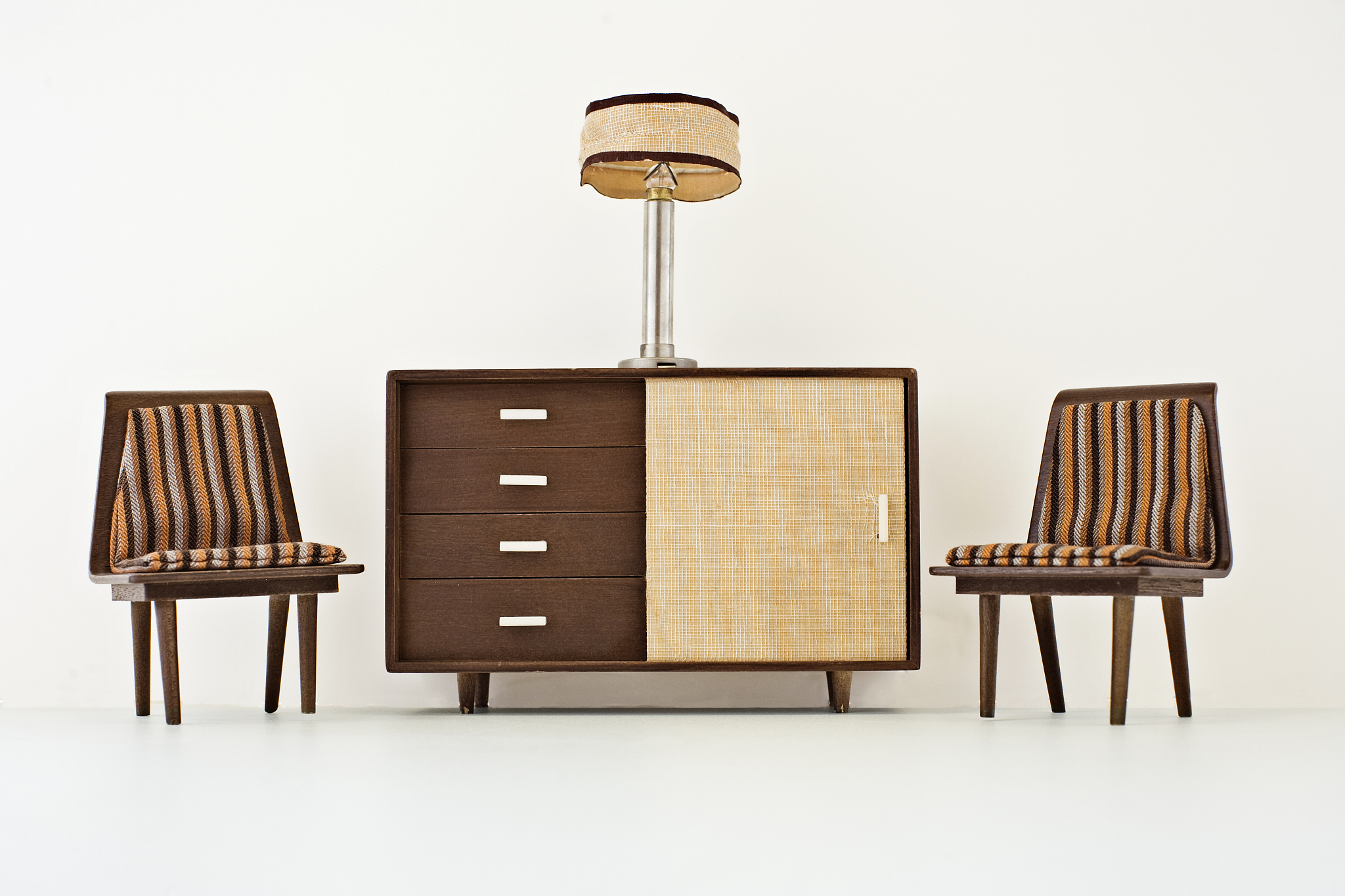 miniature mid century vintage dollhouse furniture