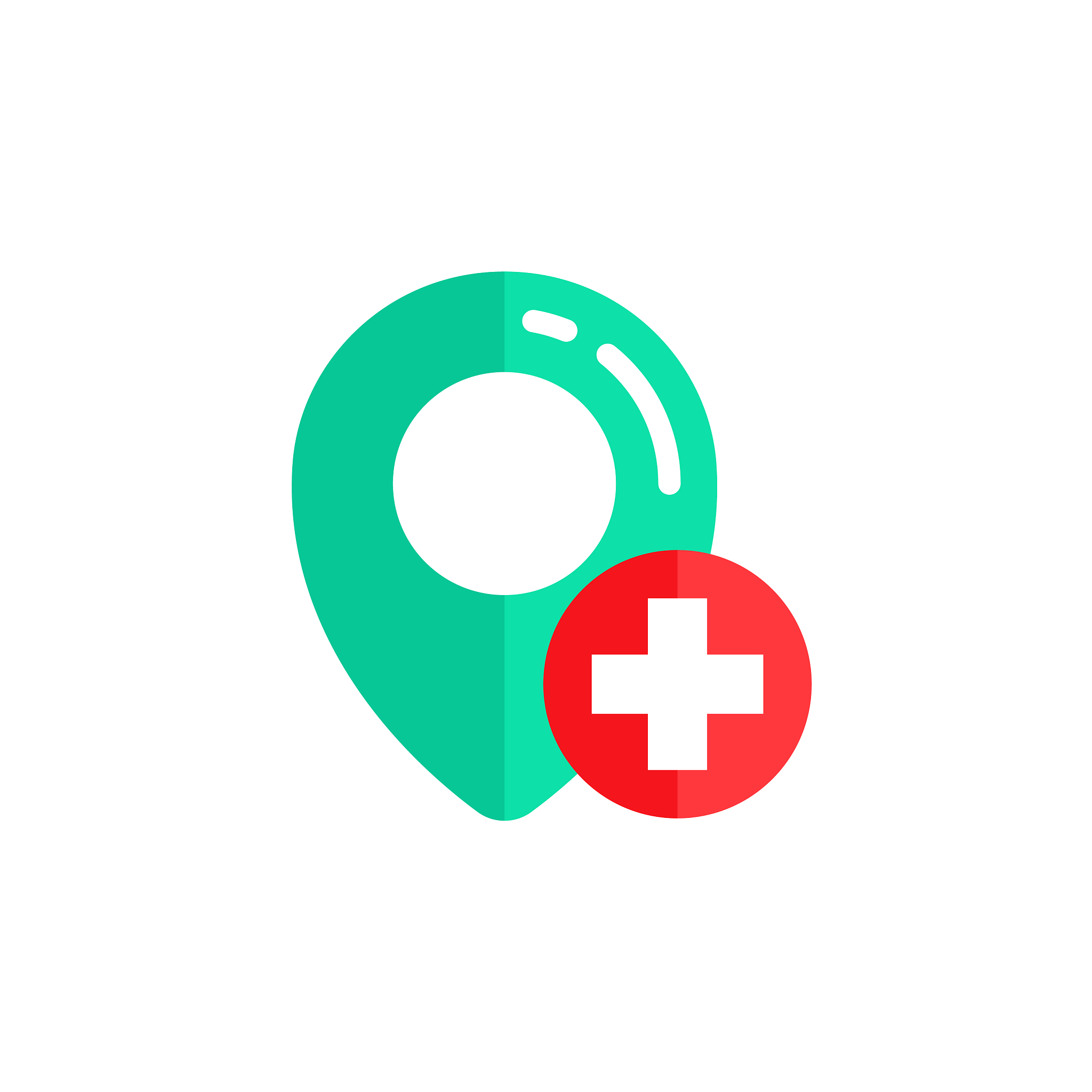 pin hospital location icon design cross red sign