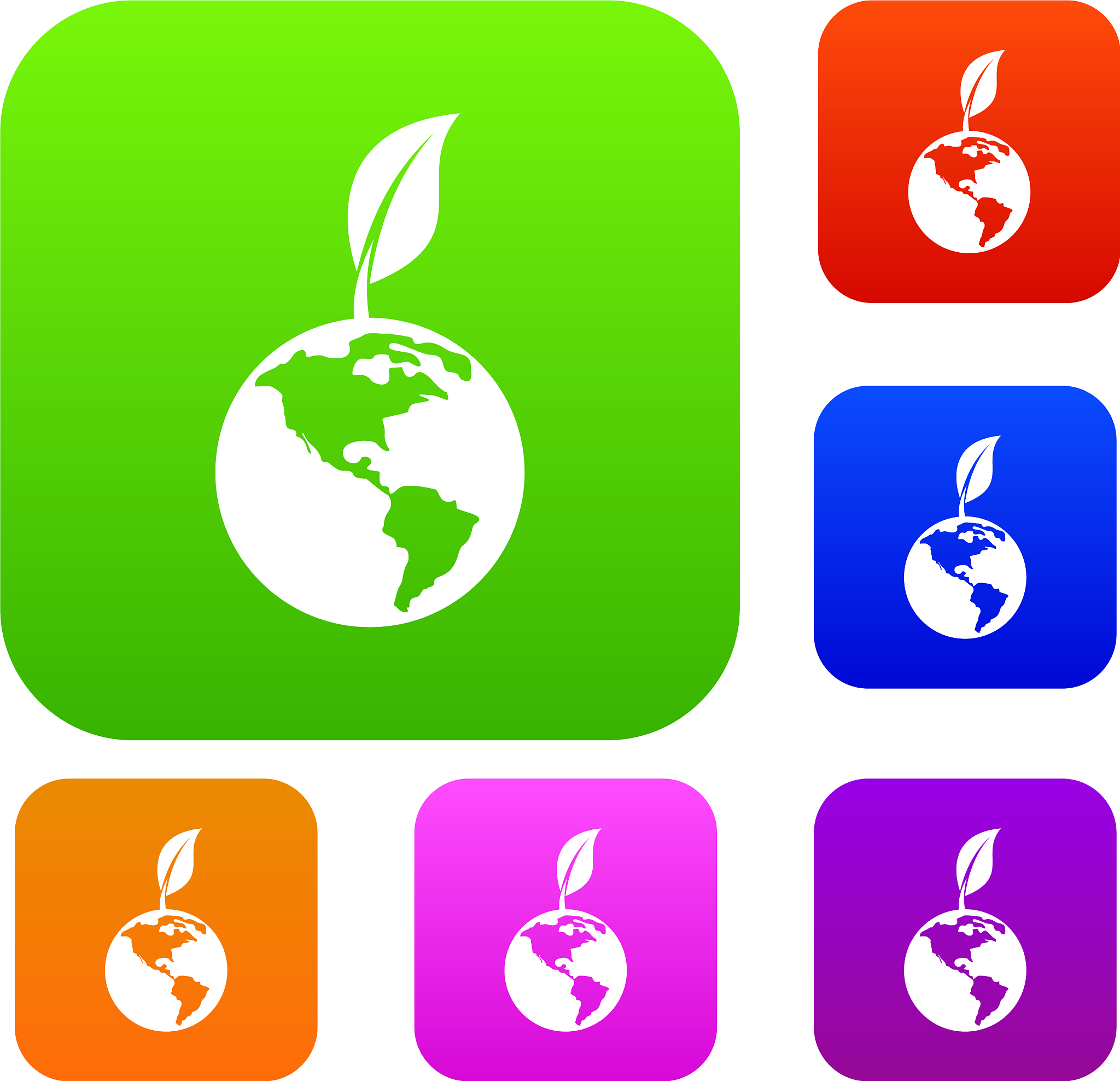 green world qlobe with leaf set collection