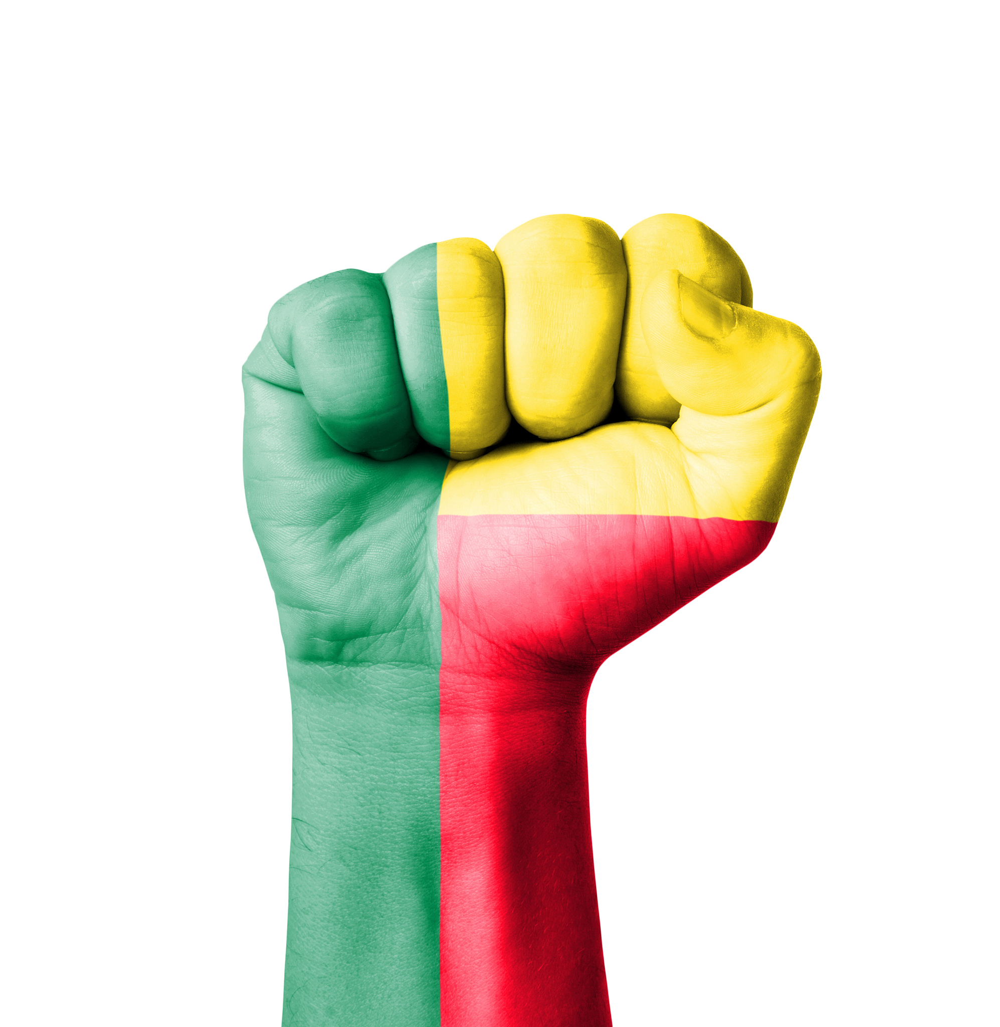 fist of benin flag painted
