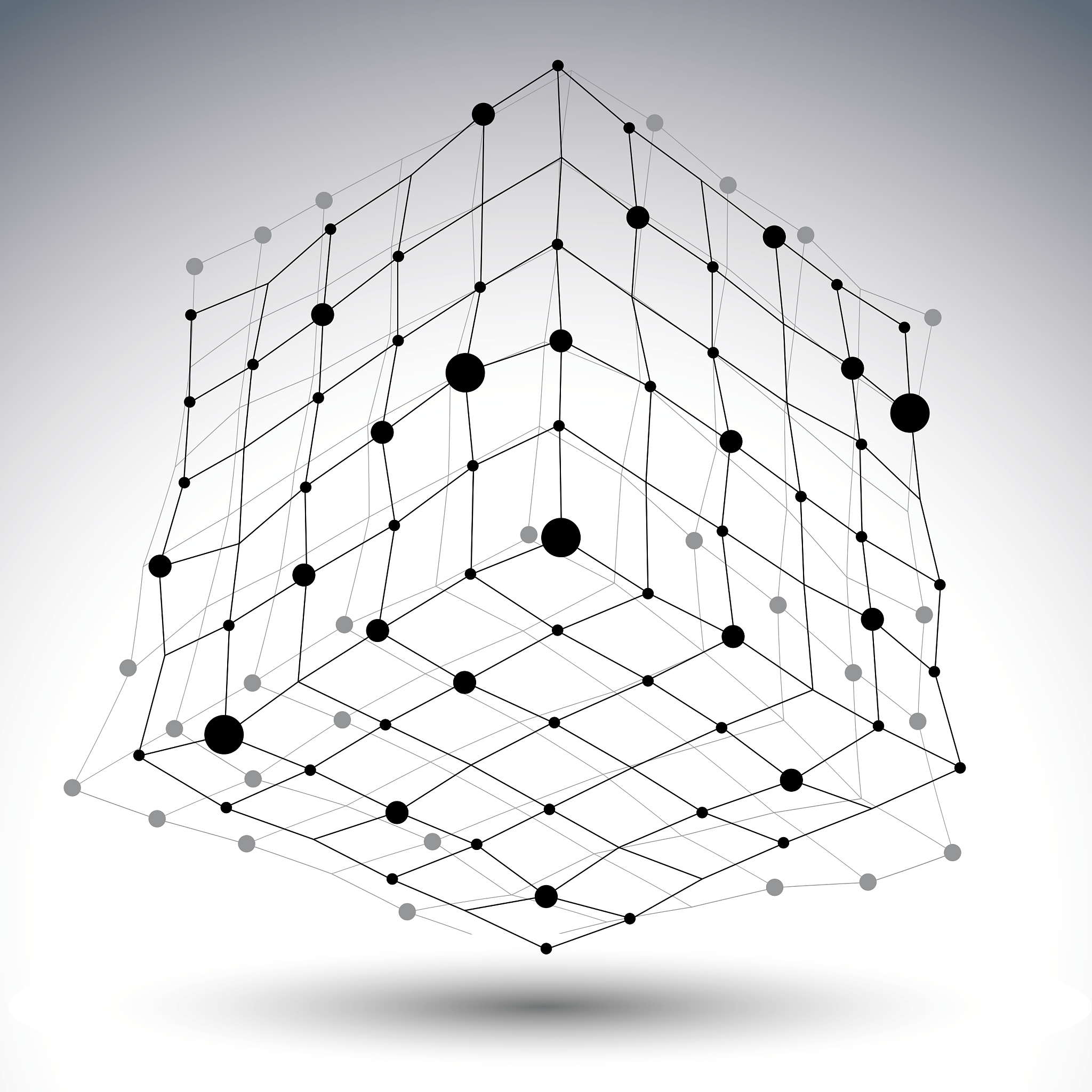 spatial black and white digital eps8 object