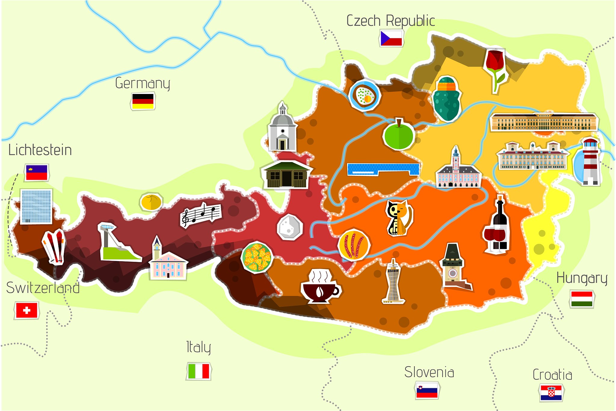 map of austria