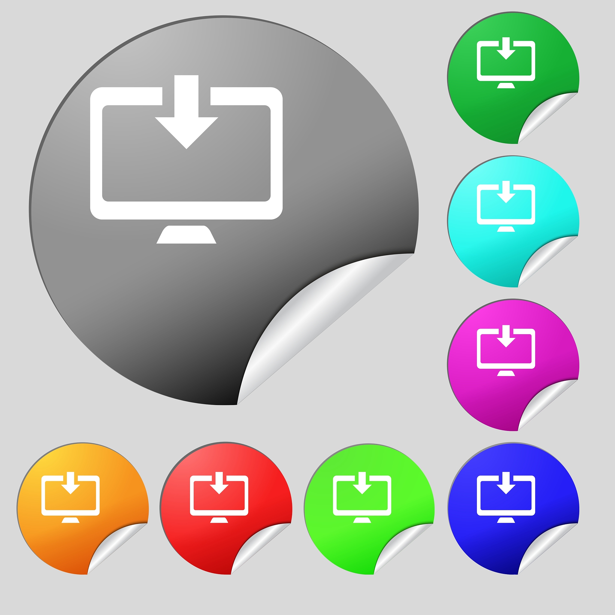 download load backup icon sign set of eight