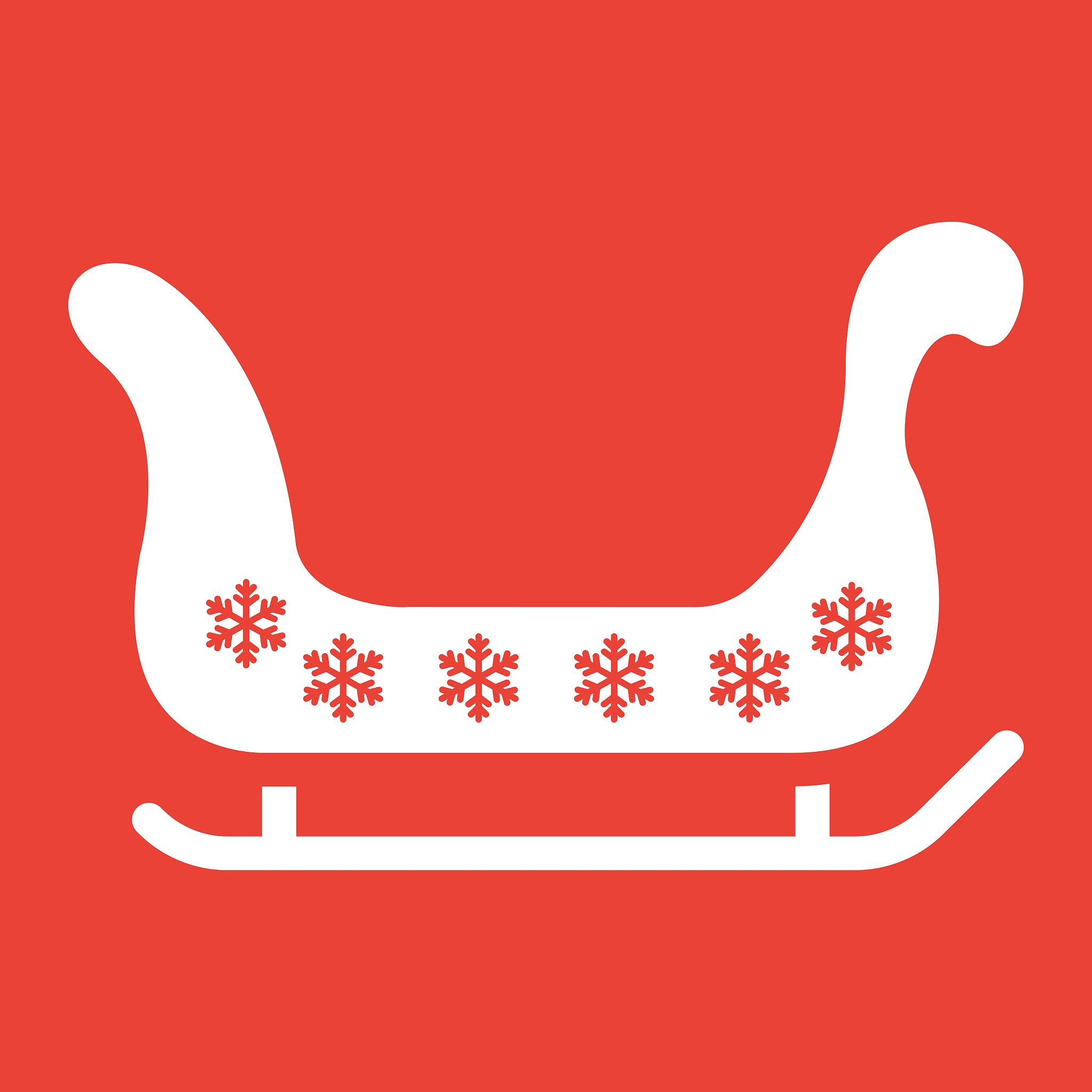 santa sleigh glyph icon, new year and christmas, xmas sled sign 