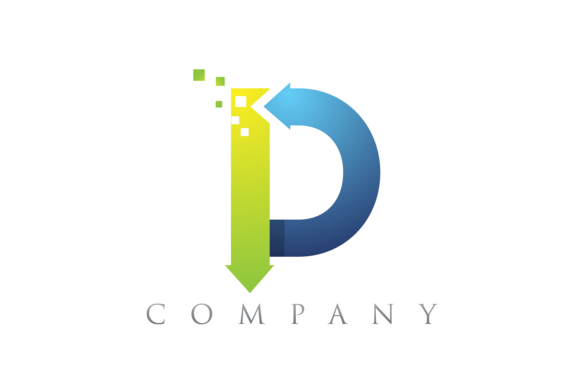 d blue green alphabet letter logo company icon