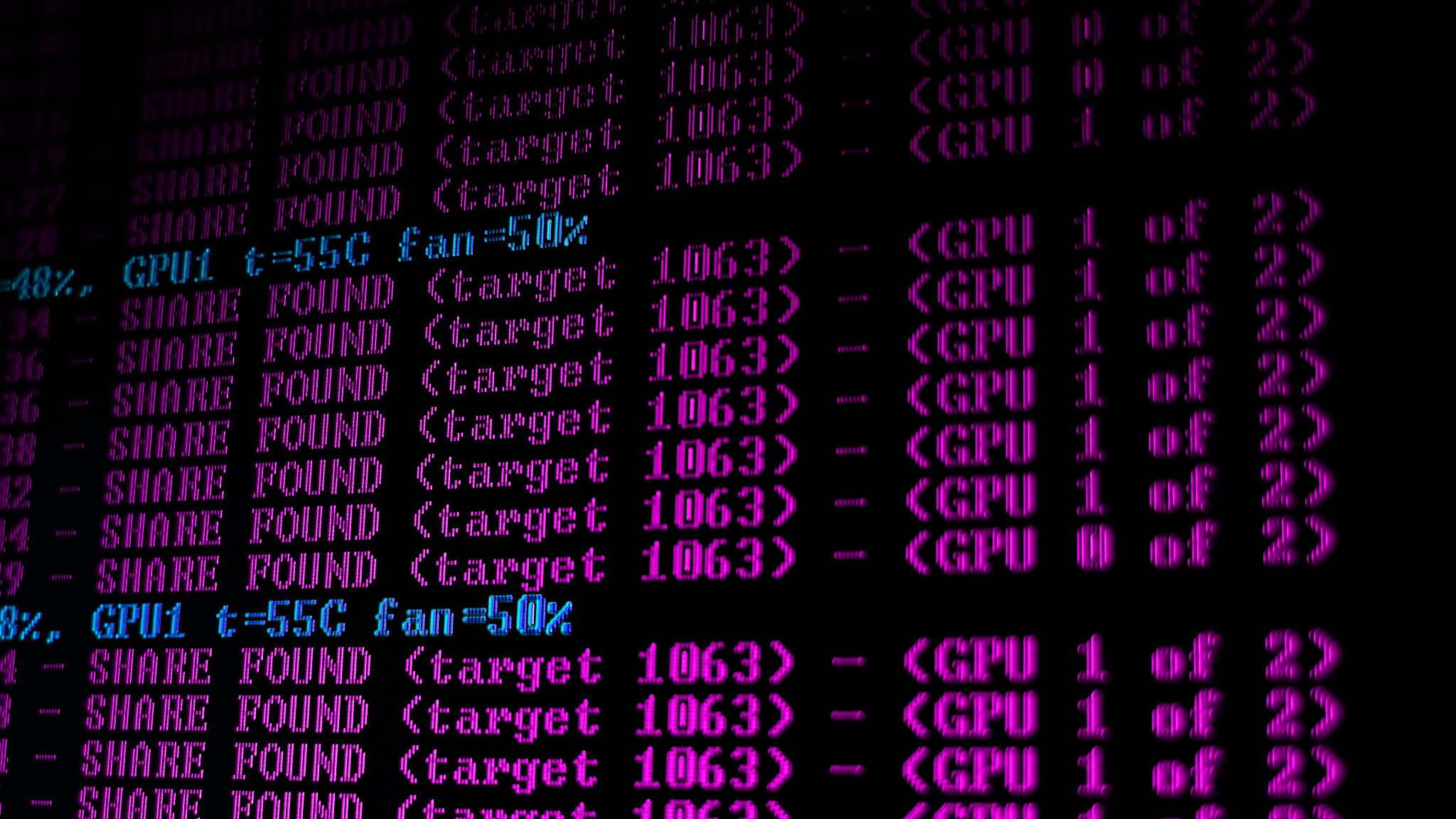 mining cryptocurrency process program on display pc. using softw