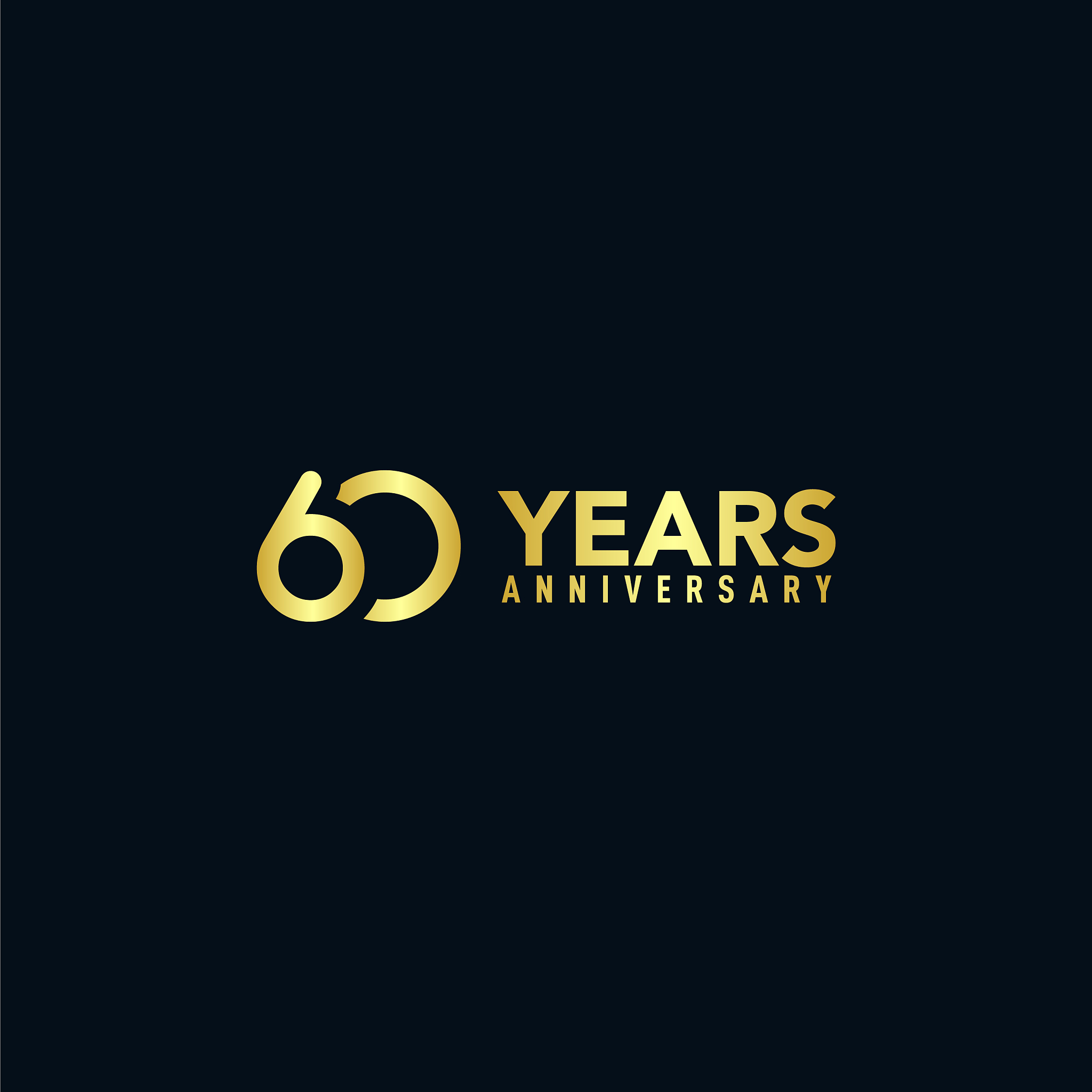 60 years anniversary gold elegant design
