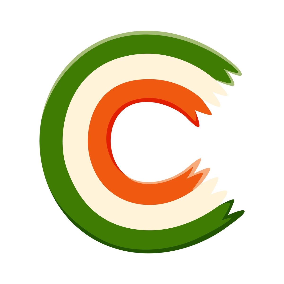 圣帕特里克节字体爱尔兰围巾字母c