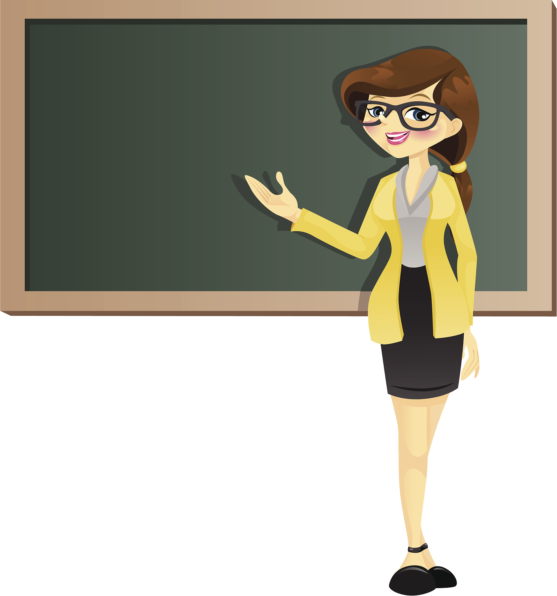brunette teacher