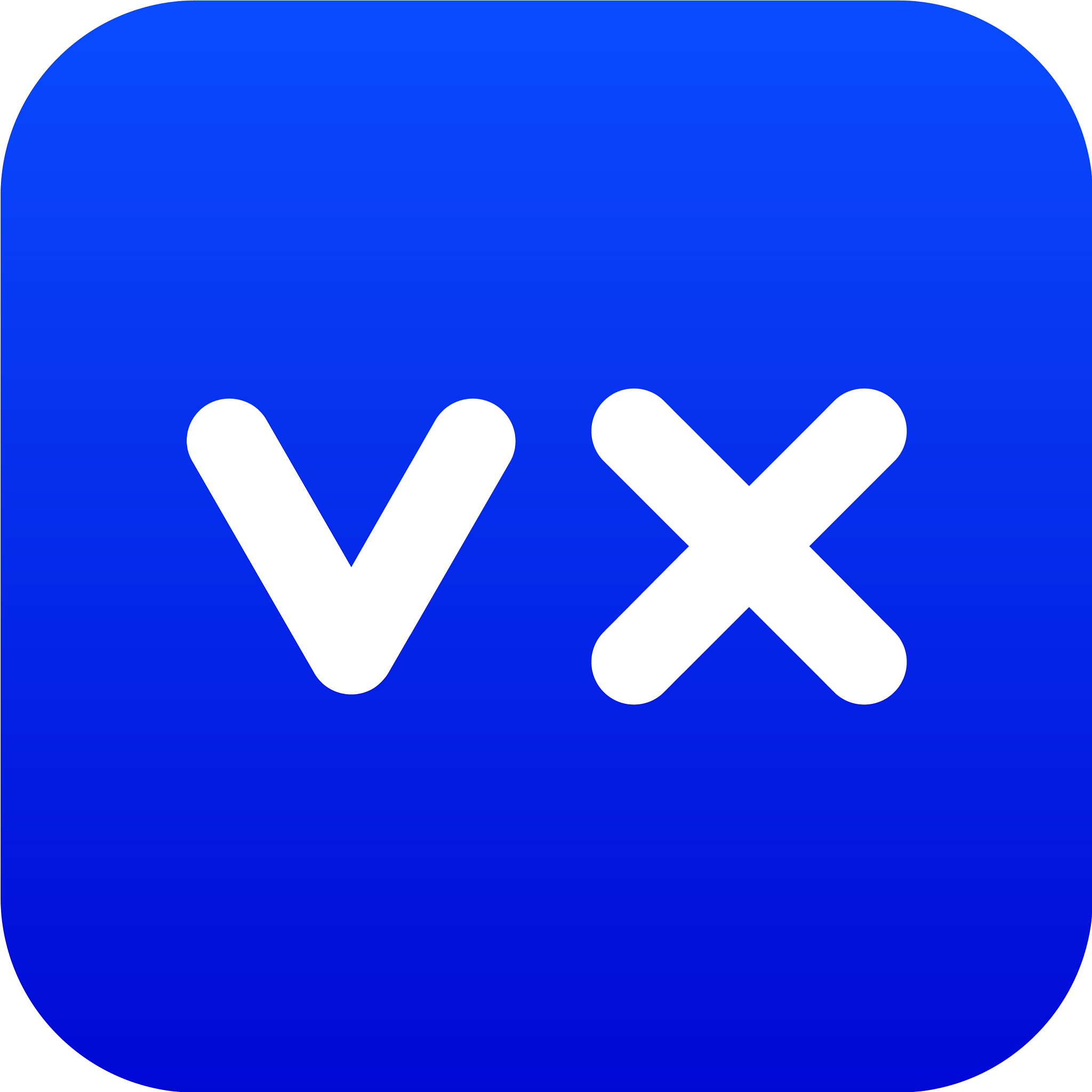 fat tick and cross icon digital blue