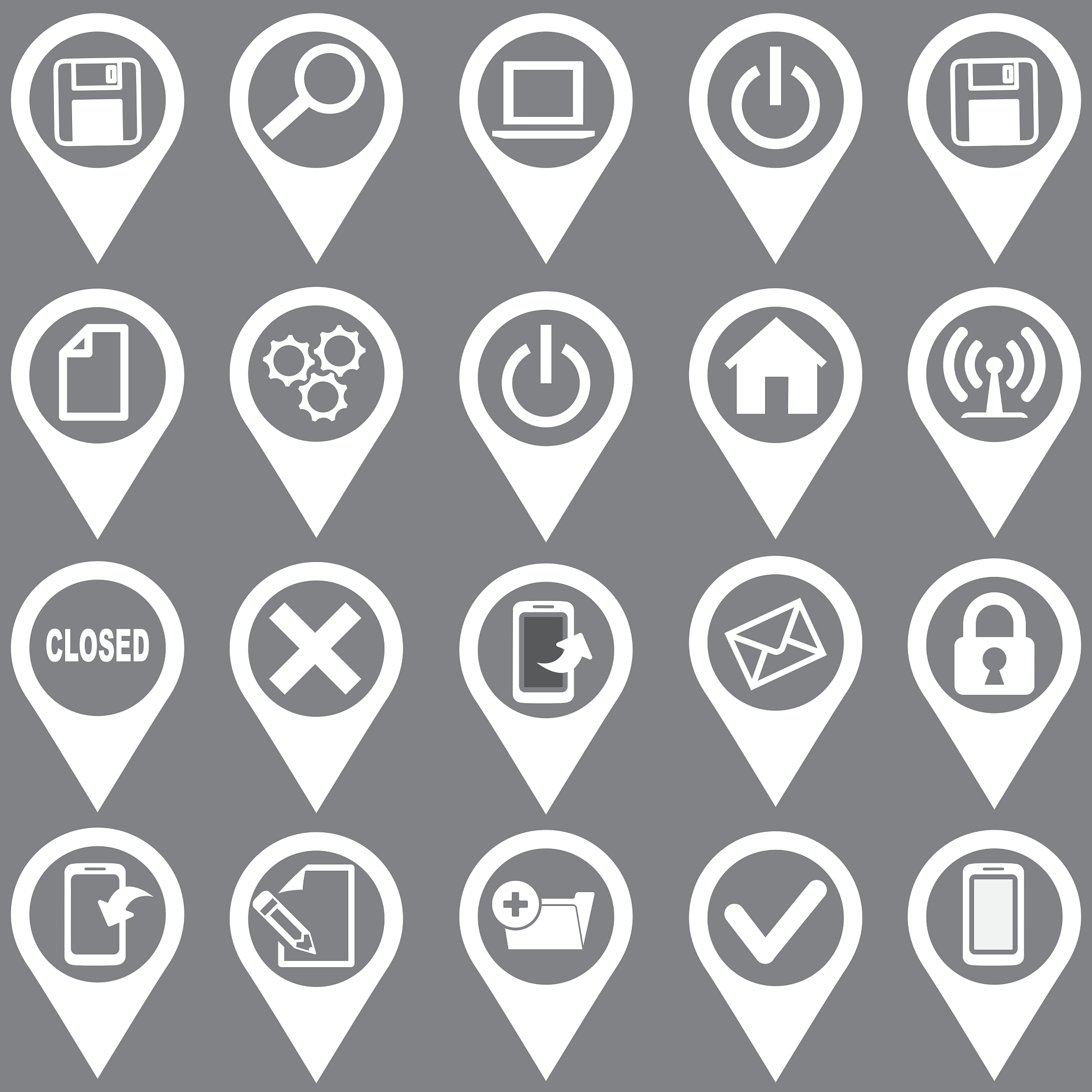 set of computer icons