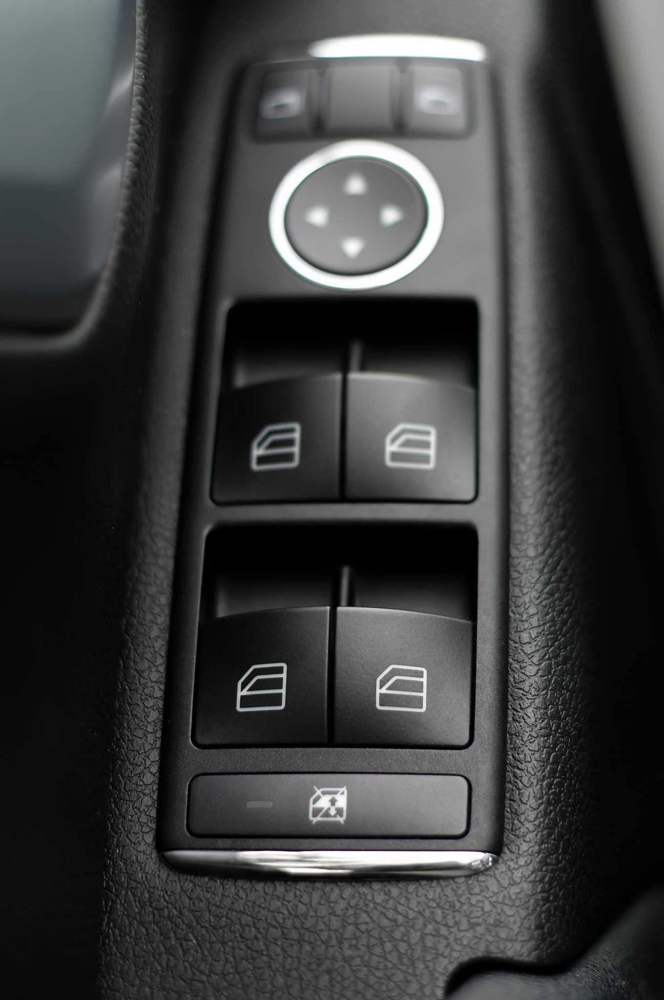 window and mirror control panel on driver door