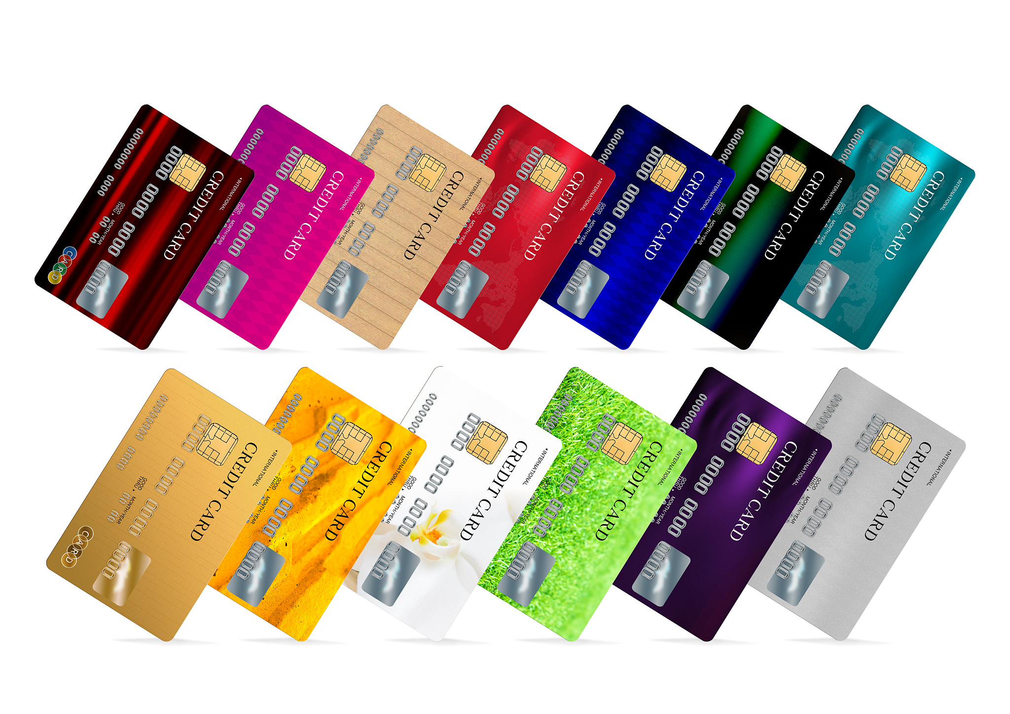 several types of credit cards