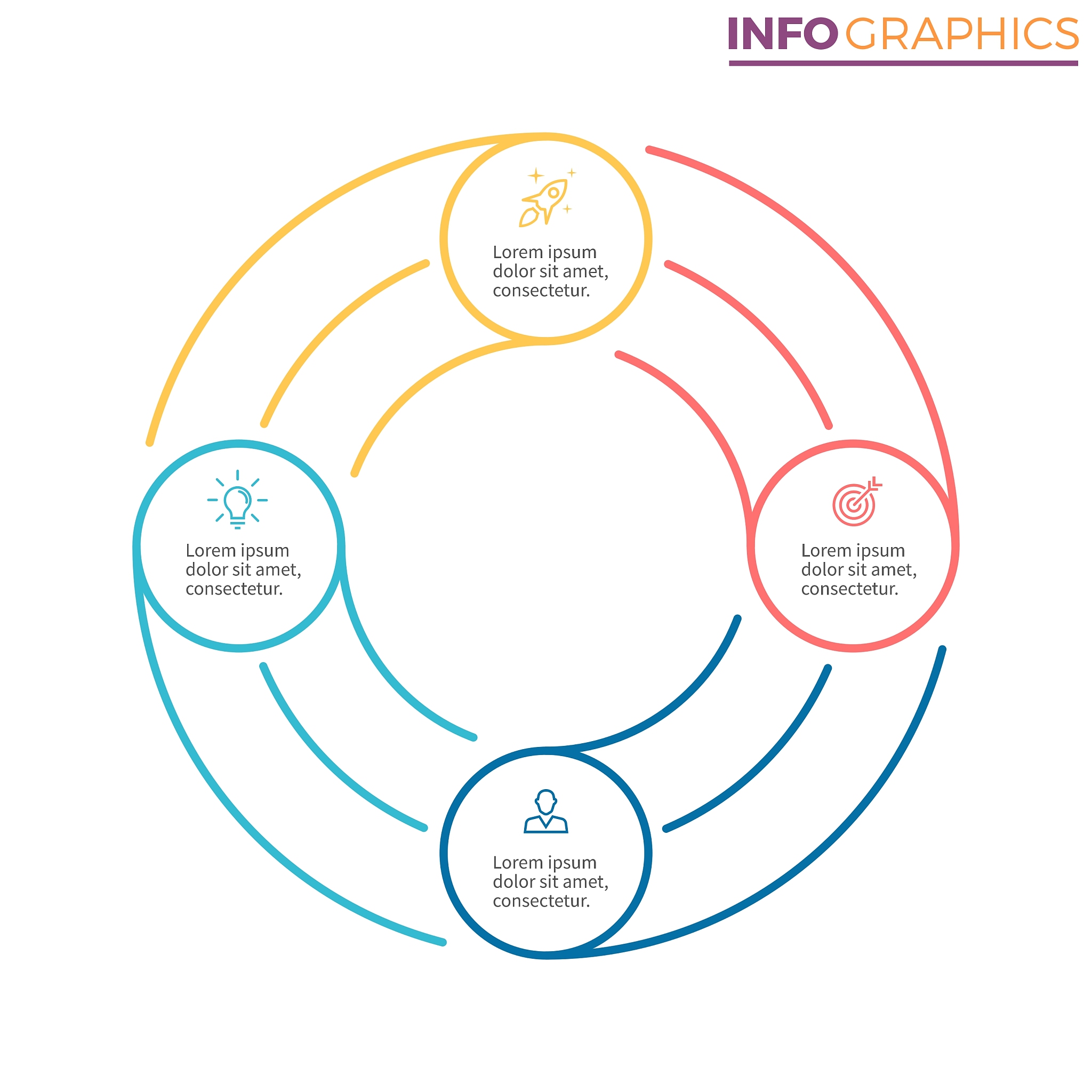 linear infographics chart with 4 steps options